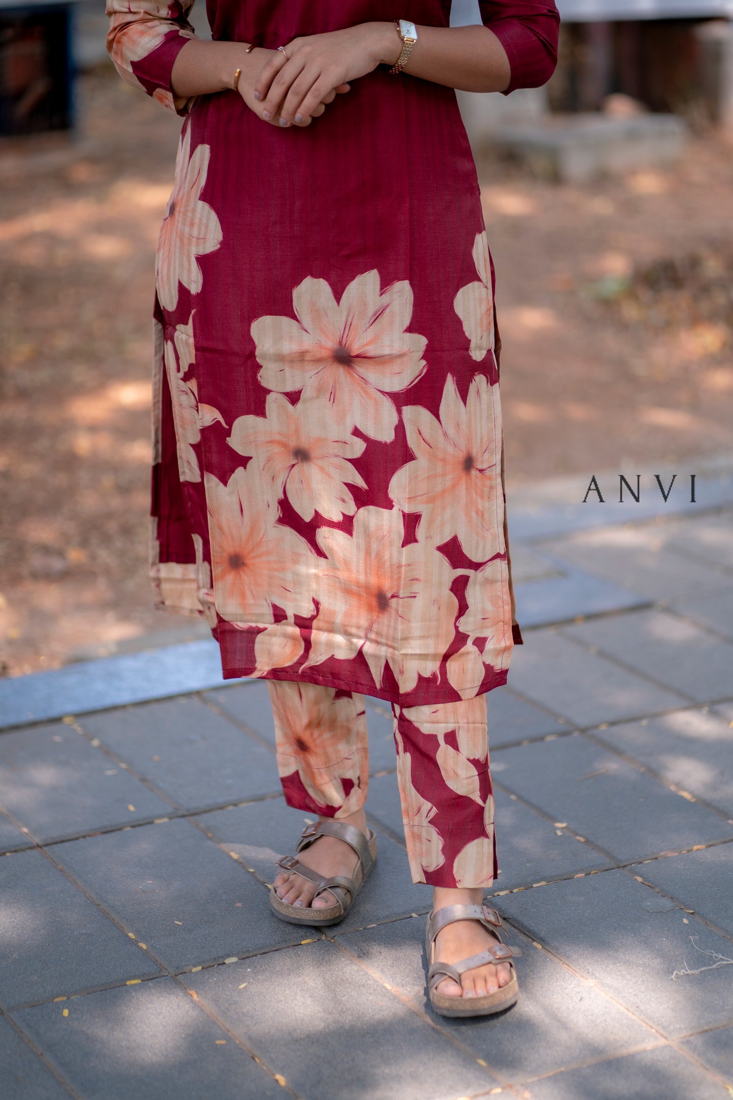 Semi tussar co ords with lining