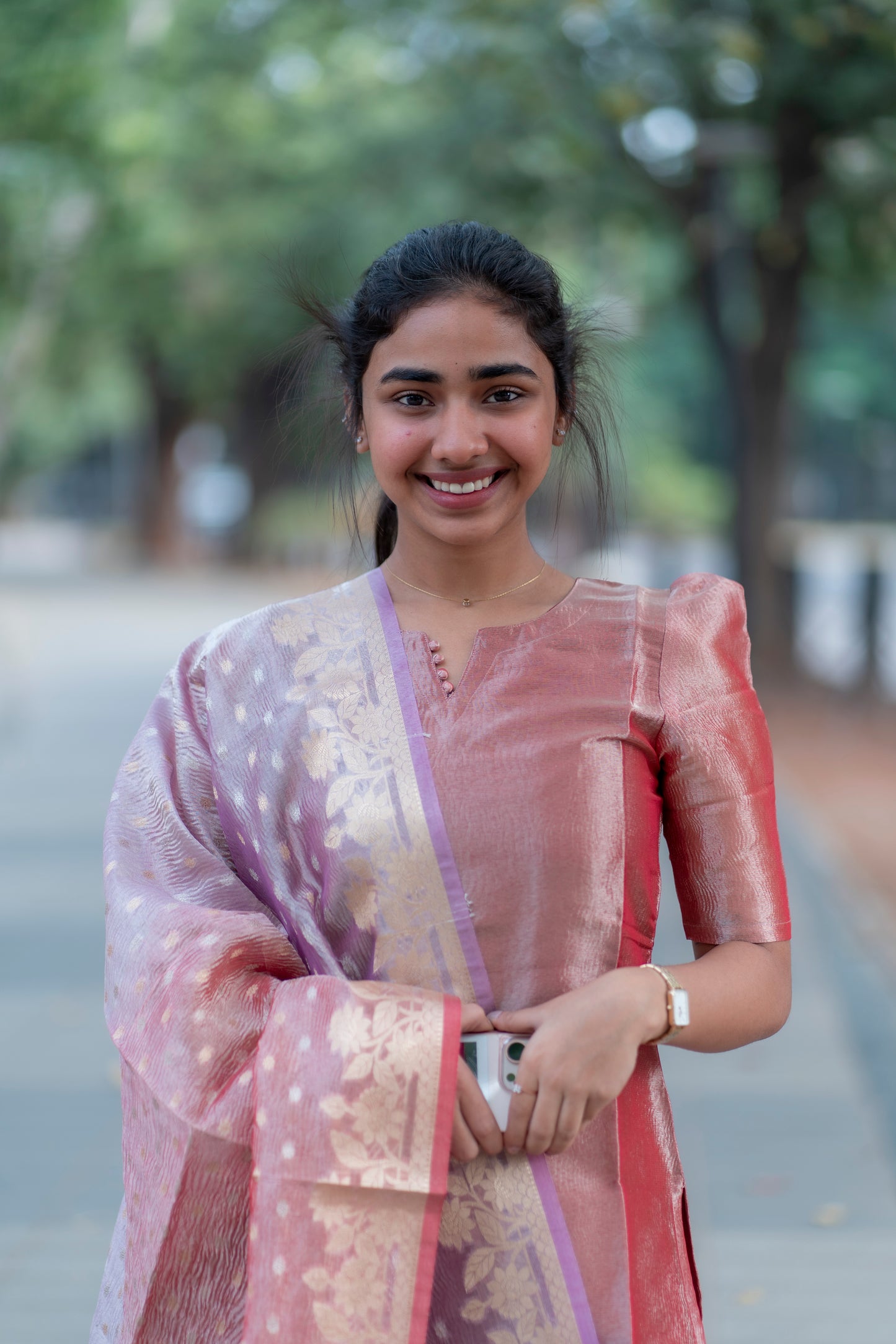 AL 344 Crush tissue kurti with duppatta