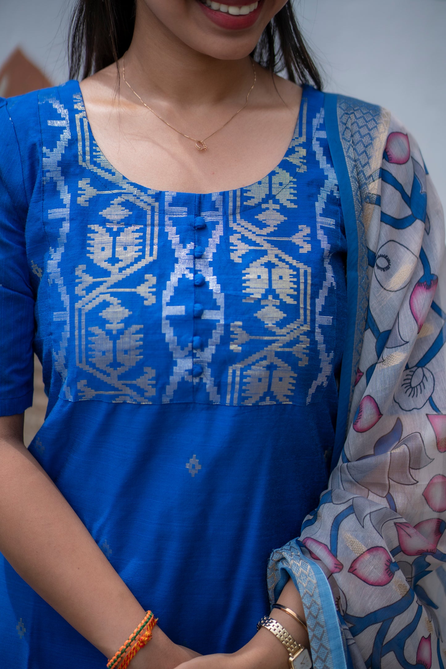 AL 501 Raw silk co ords with silk dupatta with lining