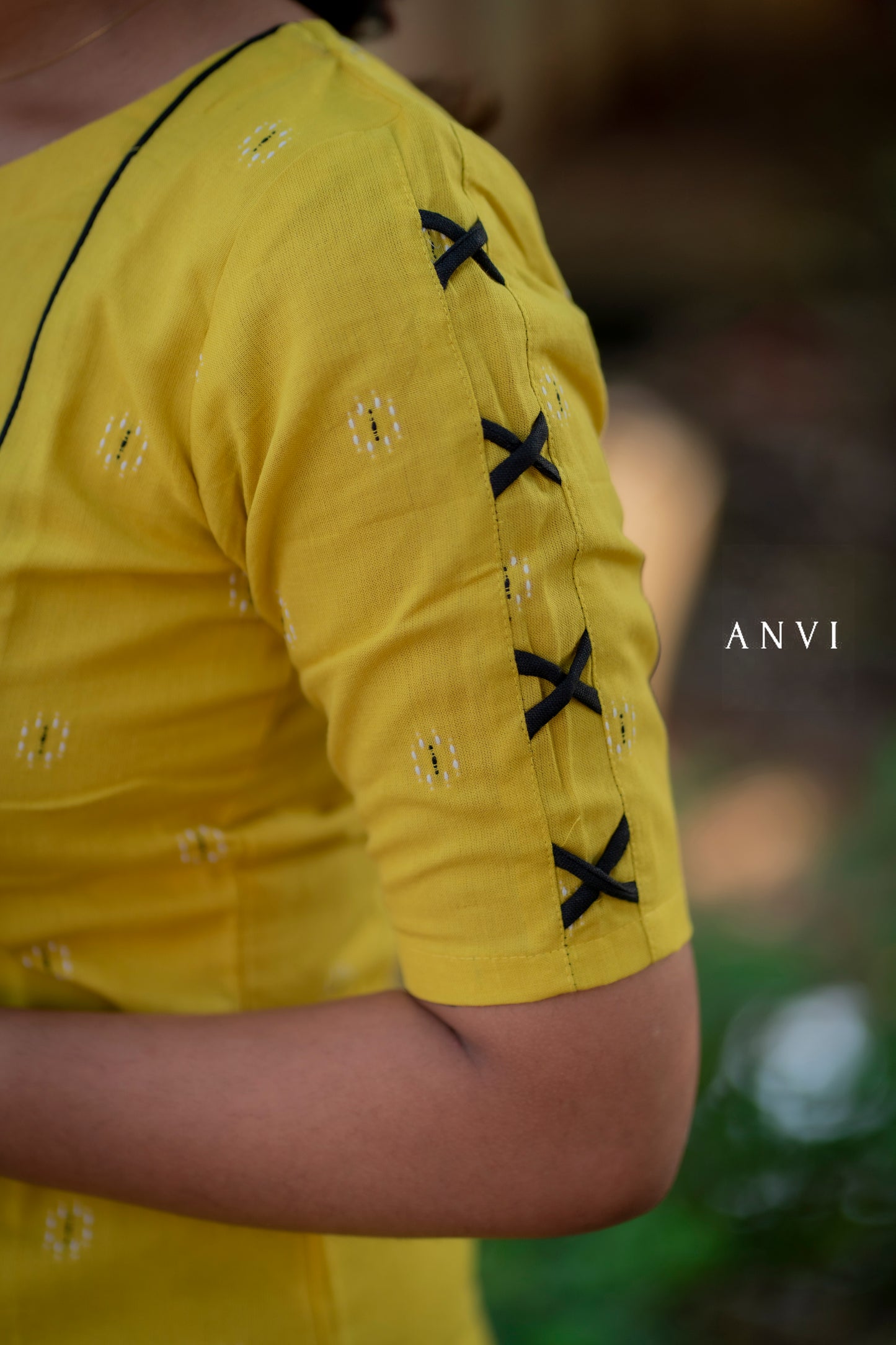 AL 419 Cotton kurti with black pants with lining