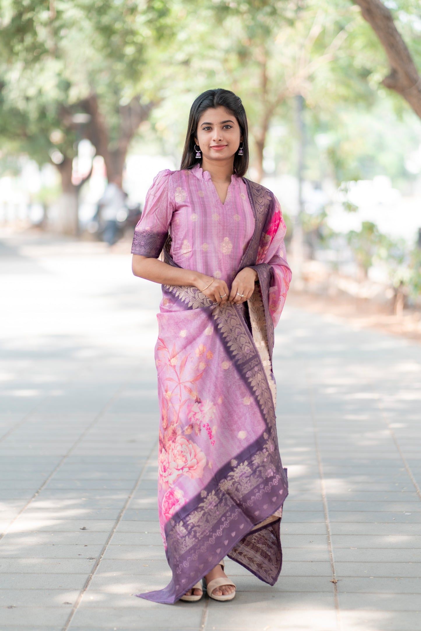 AL 349 Chanderi kurti with duppatta
