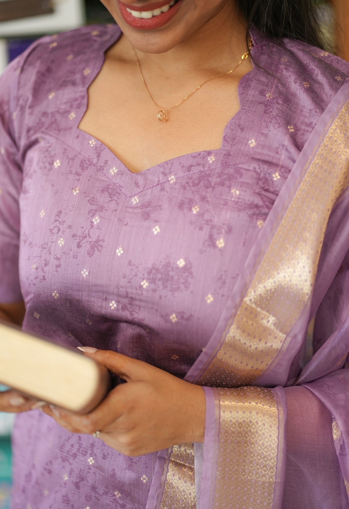 AL 523 Tissue kurti with dupatta with lining