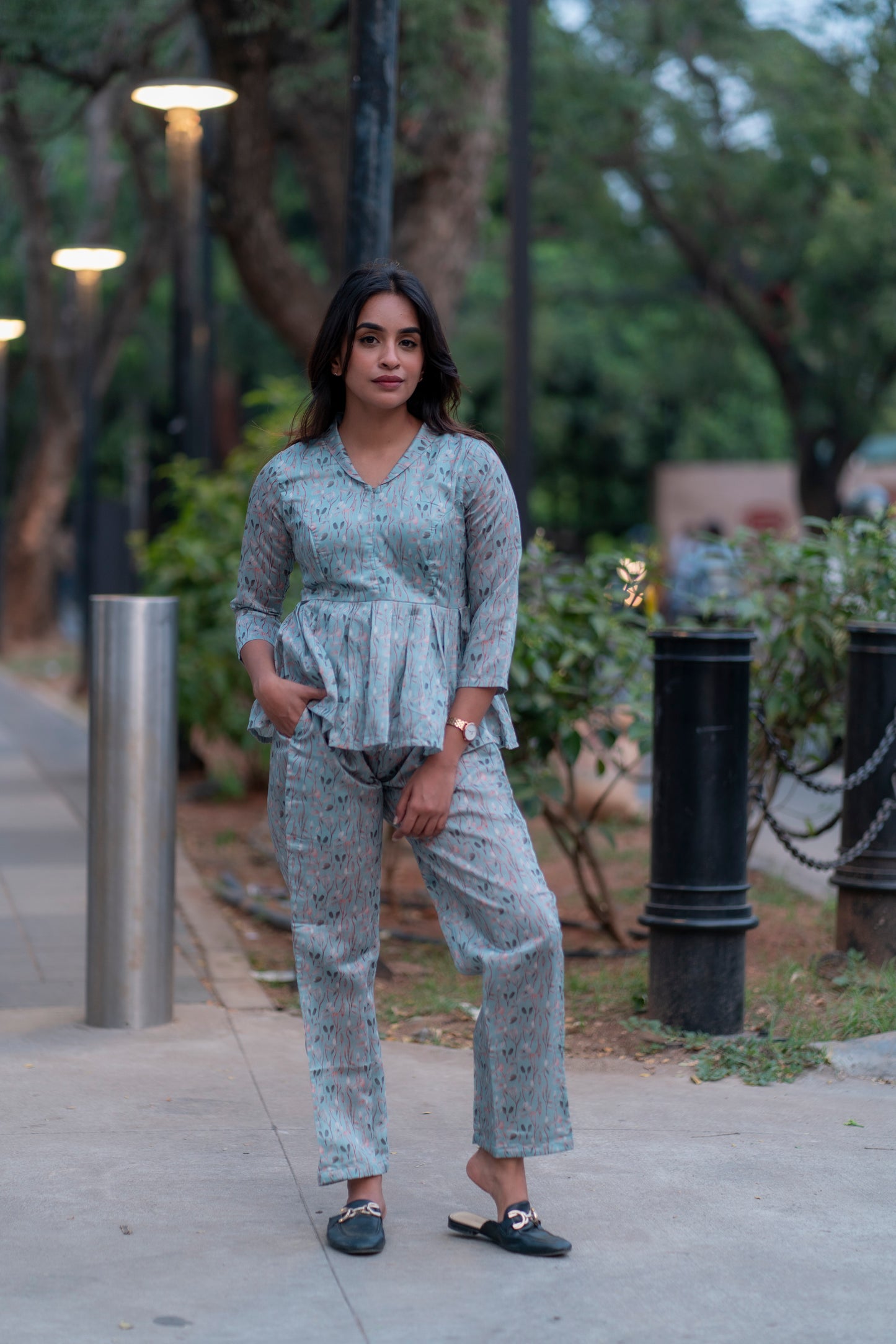 AL 311 Semi tussar short co ords with lining