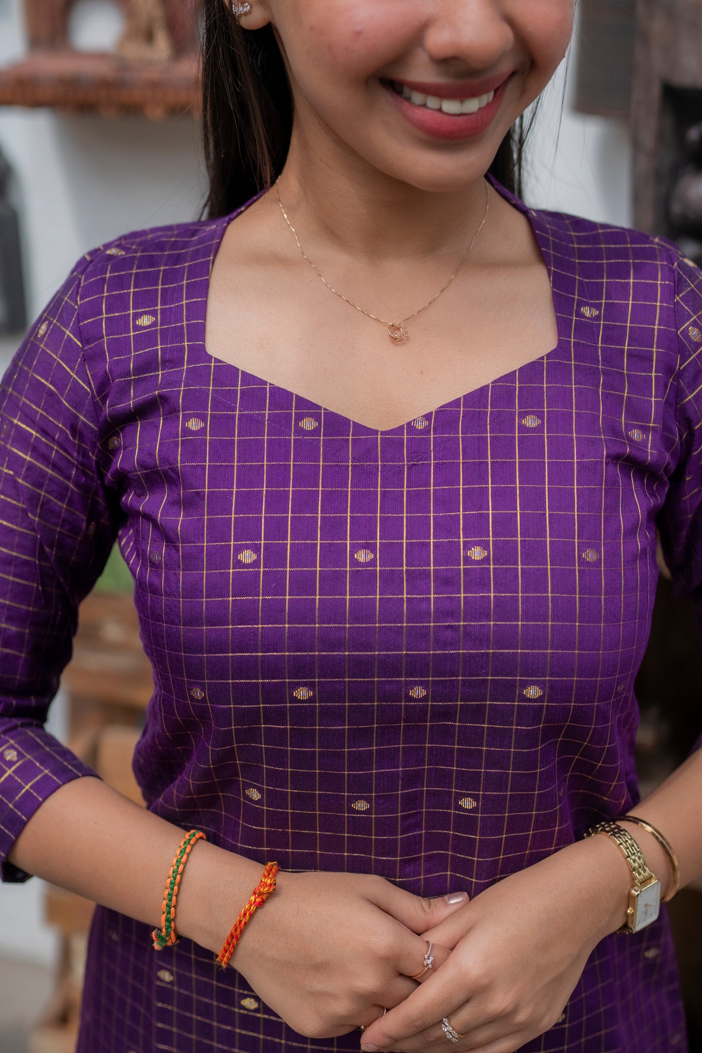 AL 499 Raw silk A line co ords with lining