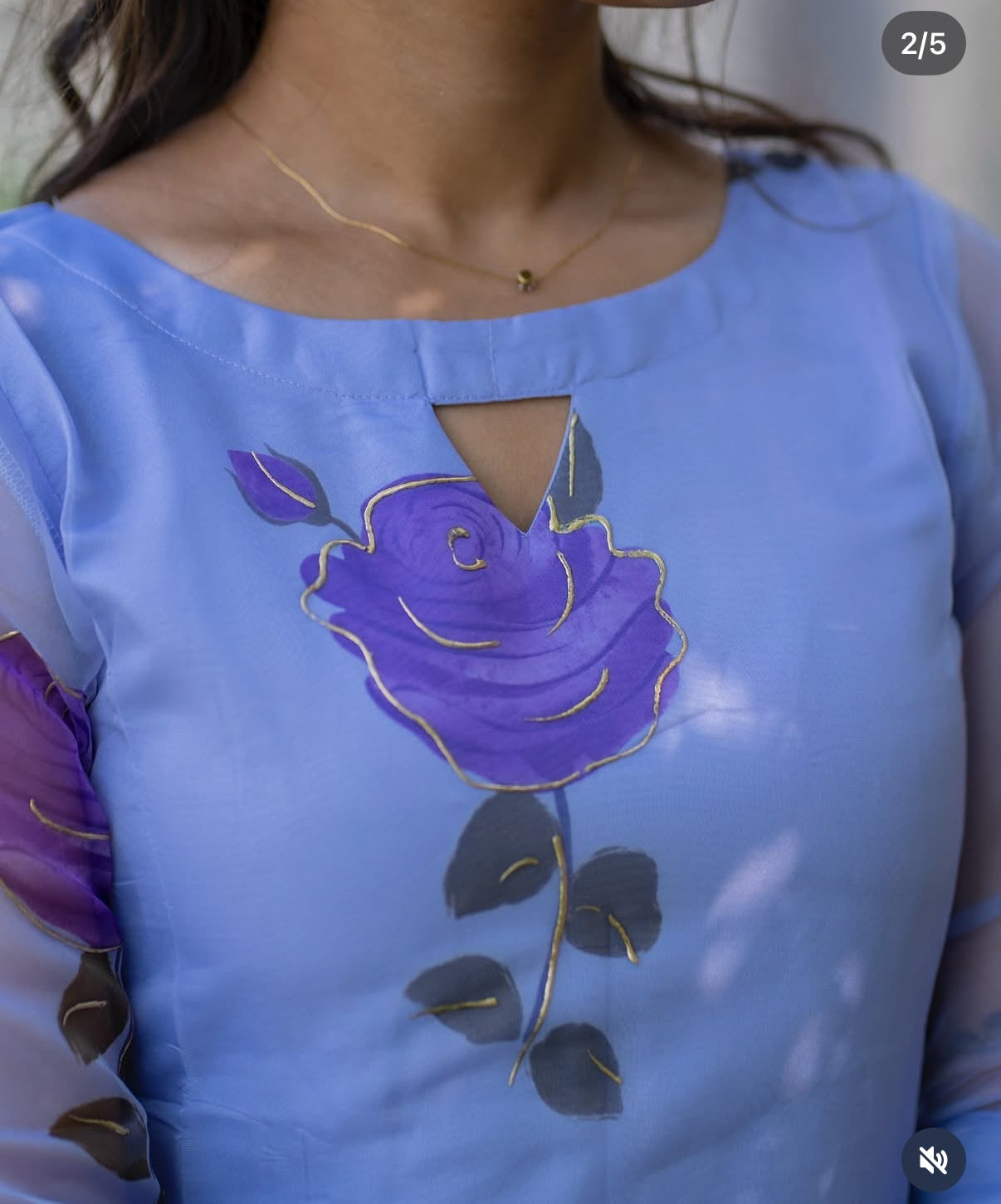 Organza kurti with lining