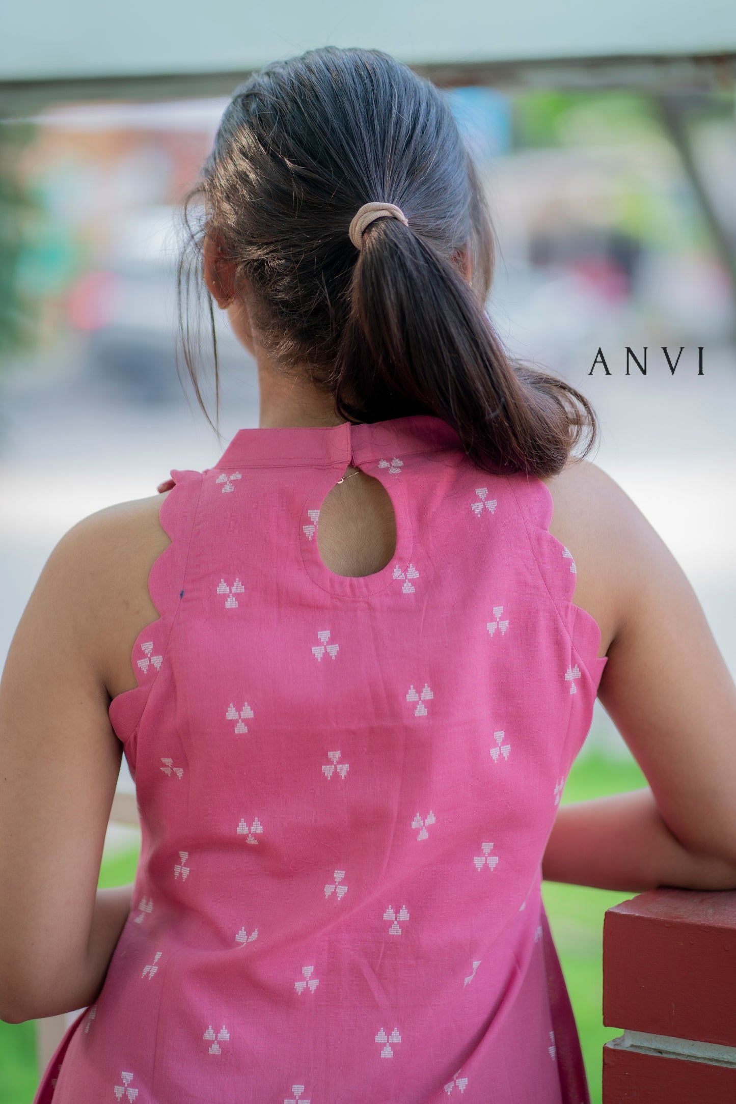 AL 440 Cotton maxi with scallop detailing (with lining )