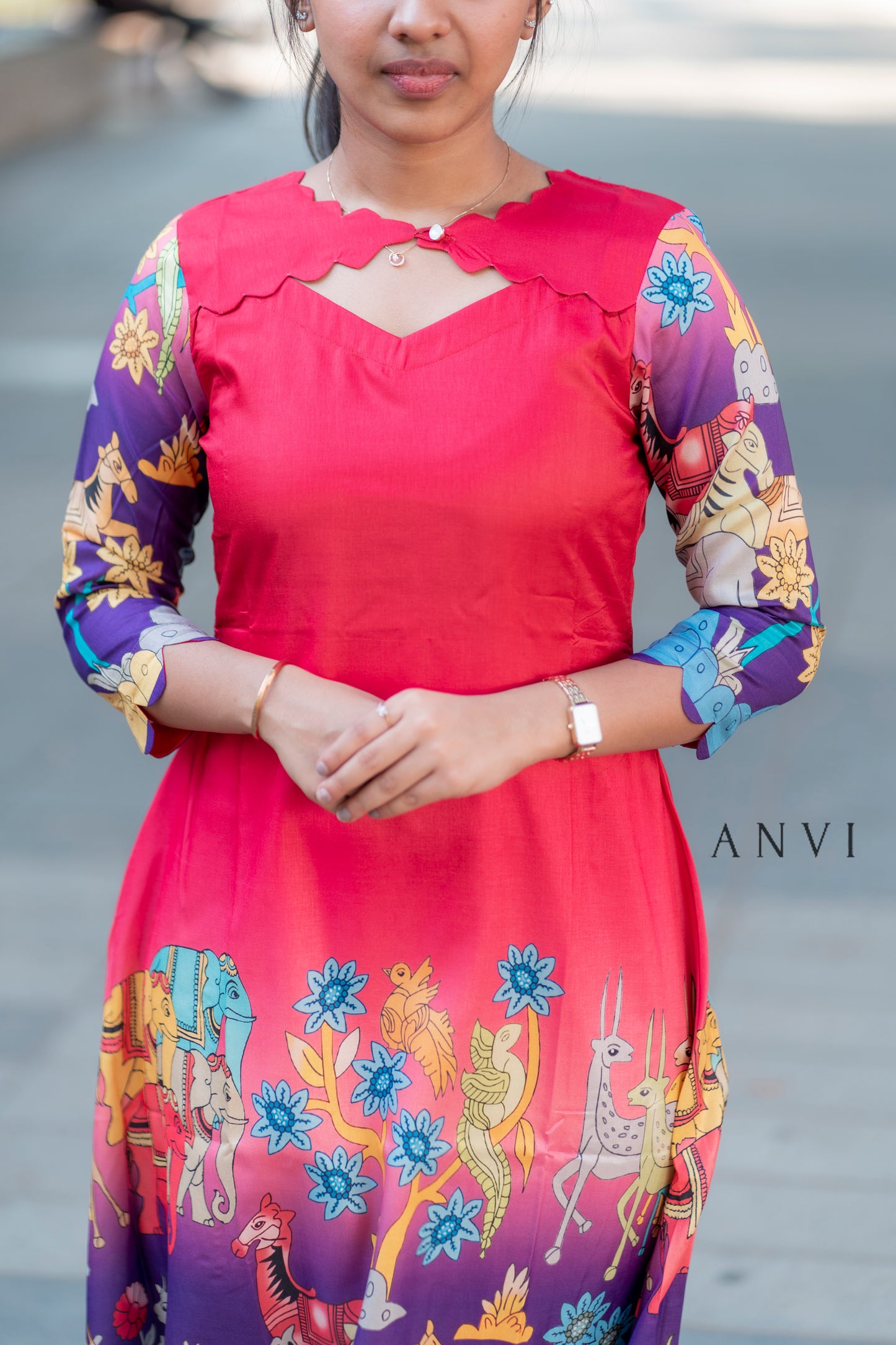 AL 426 Tussar Silk kurti with duppatta (with lining)
