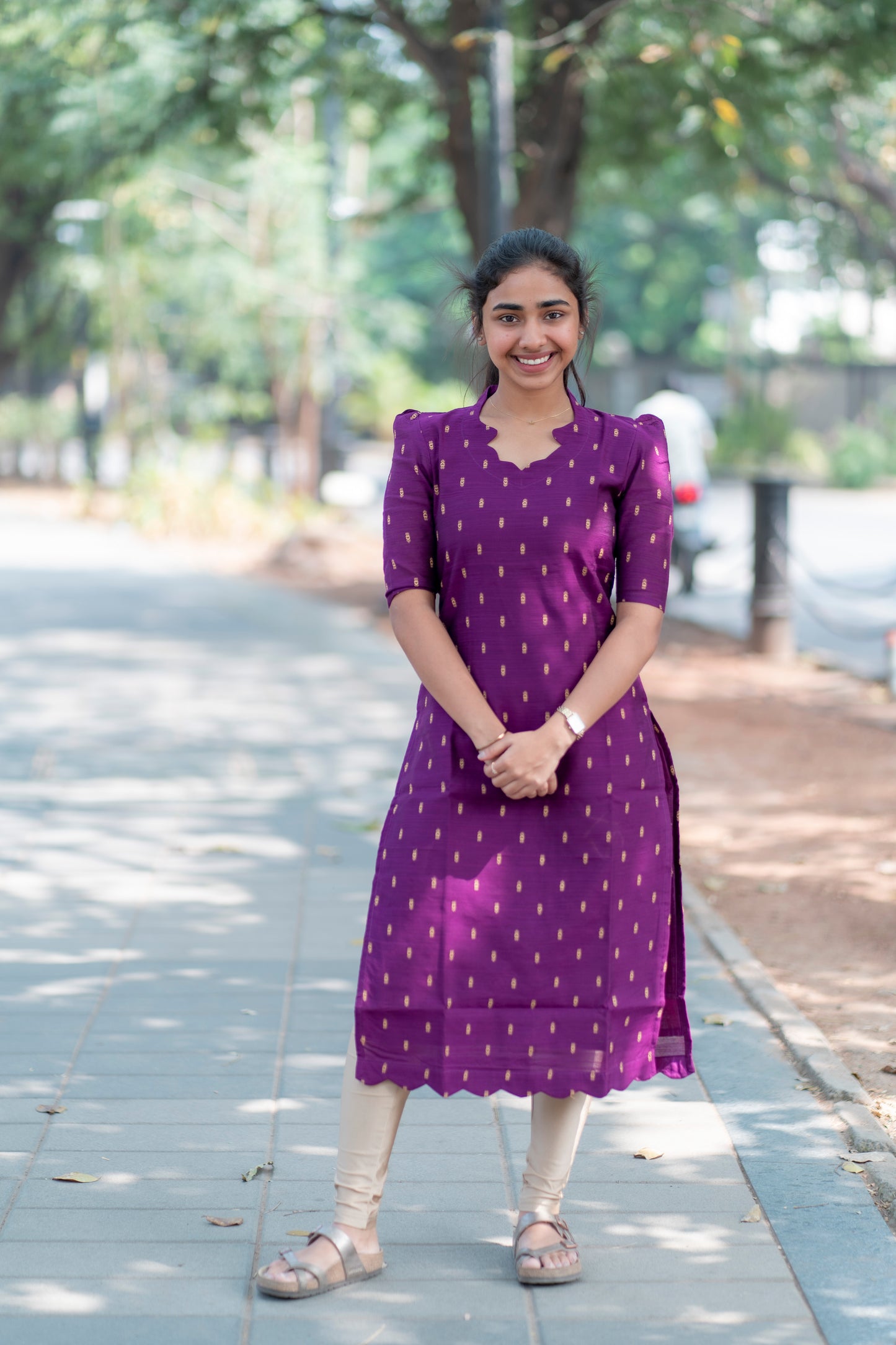 AL 353 Raw silk Kurti with Bandhini dupatta