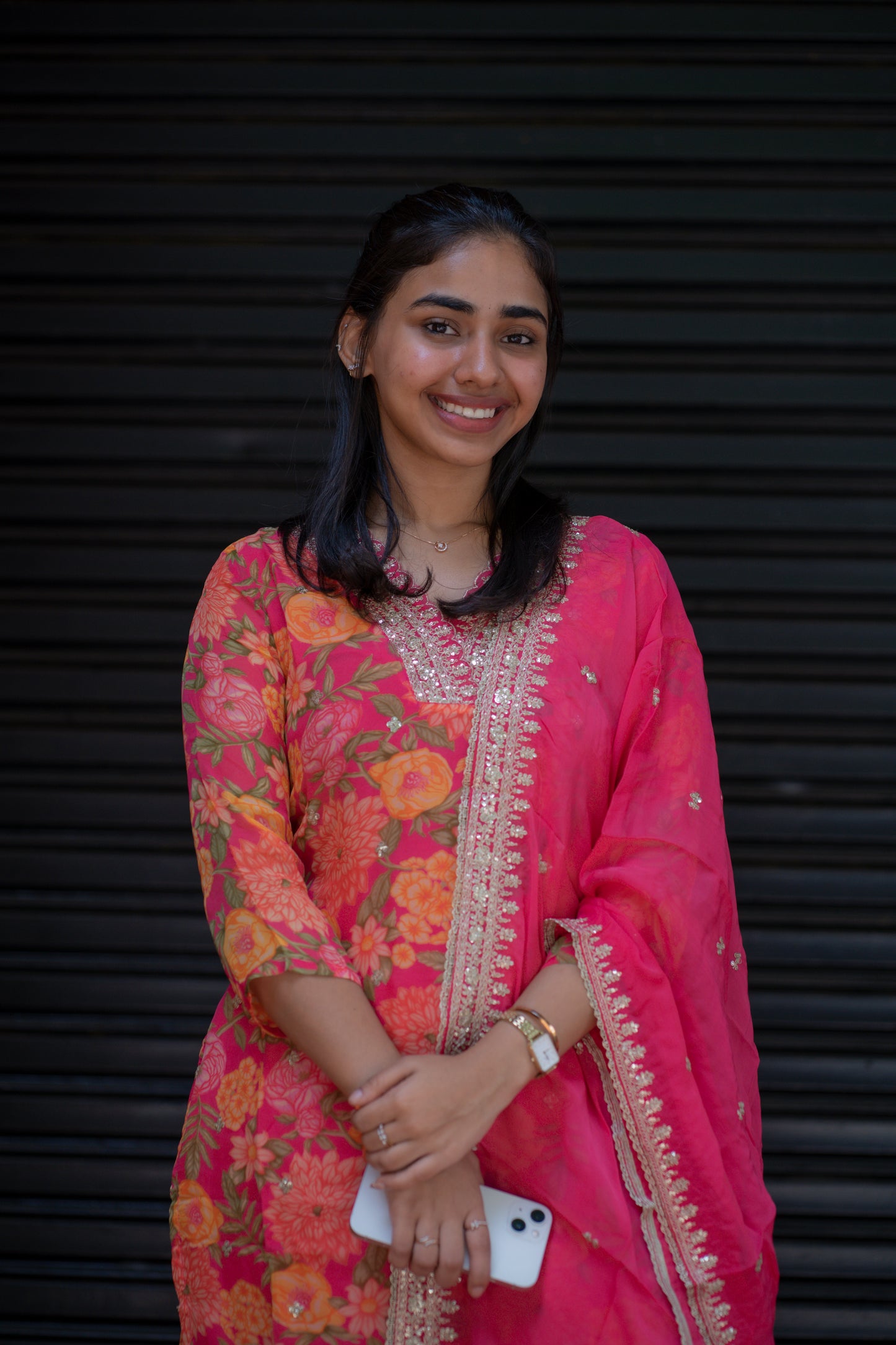 AL 488 Premium Chiffon suit with lace detailing (with lining)