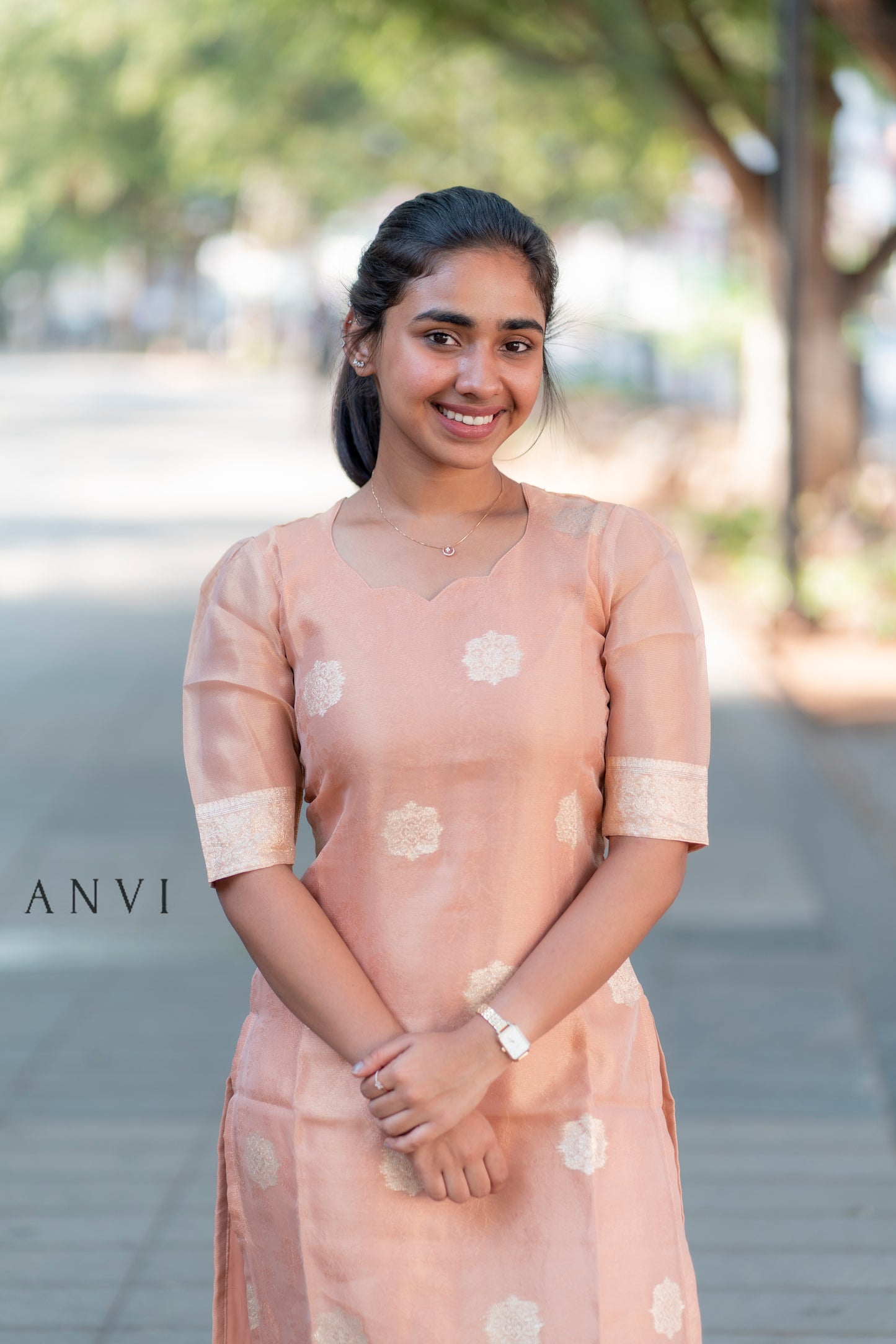 AL 397 Tissue kurti with duppatta (with lining)