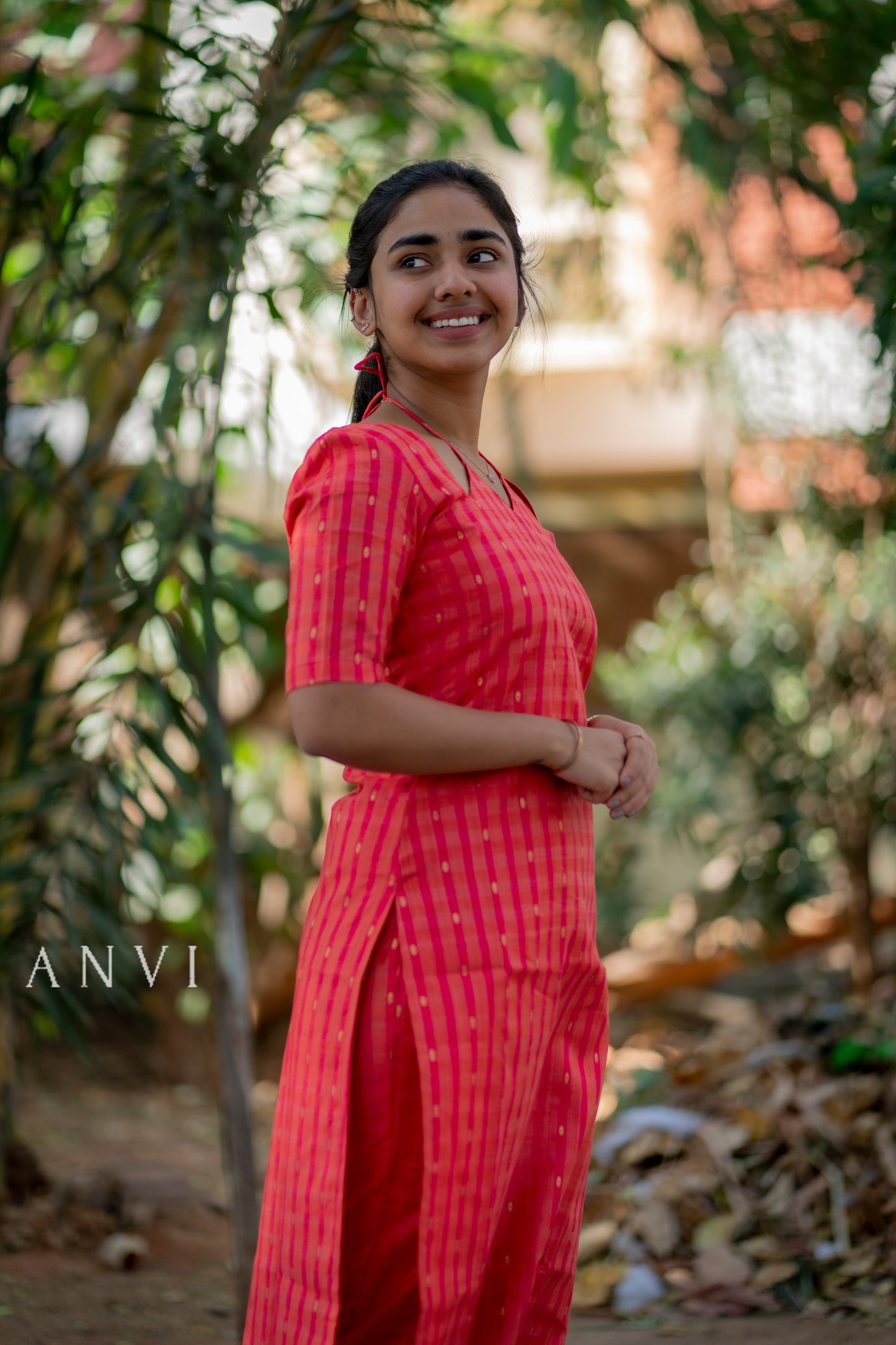 AL 387 Raw silk co ords with tie up detail (with lining)