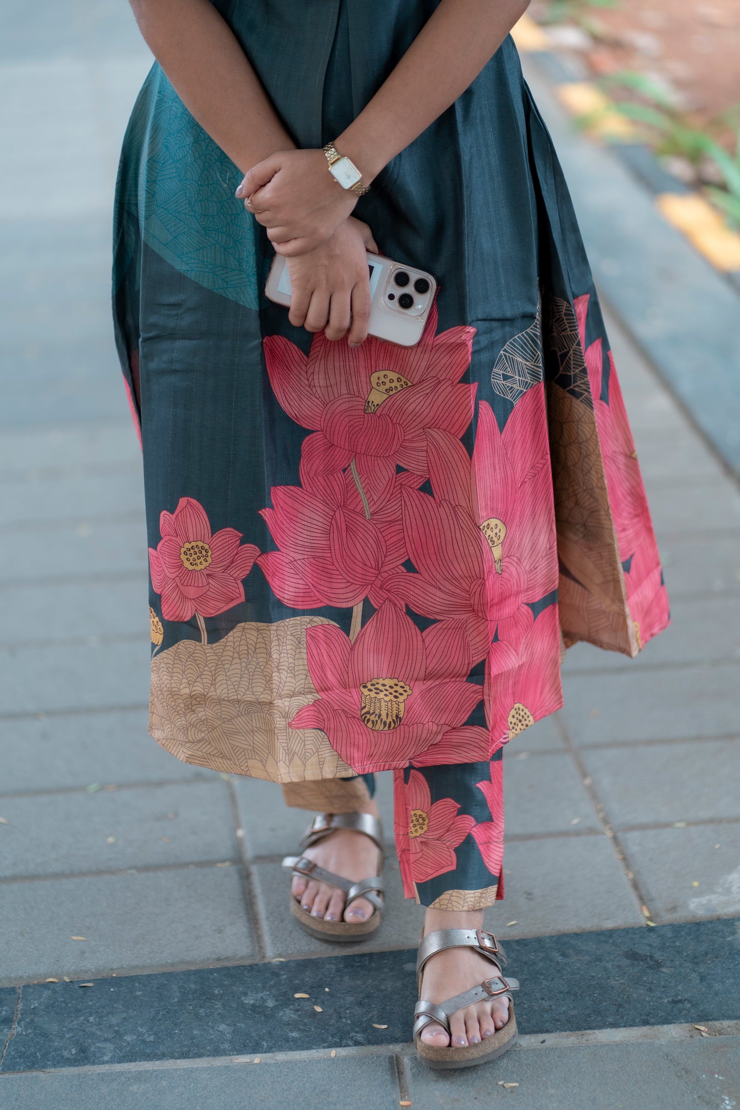 AL 341 Semi tussar co ords with lining