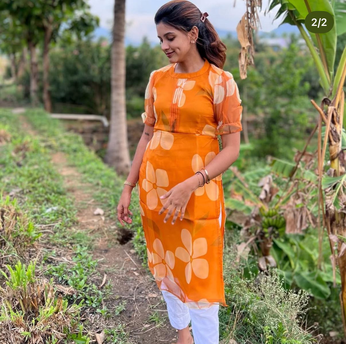 AL 66 Organza kurti with lining