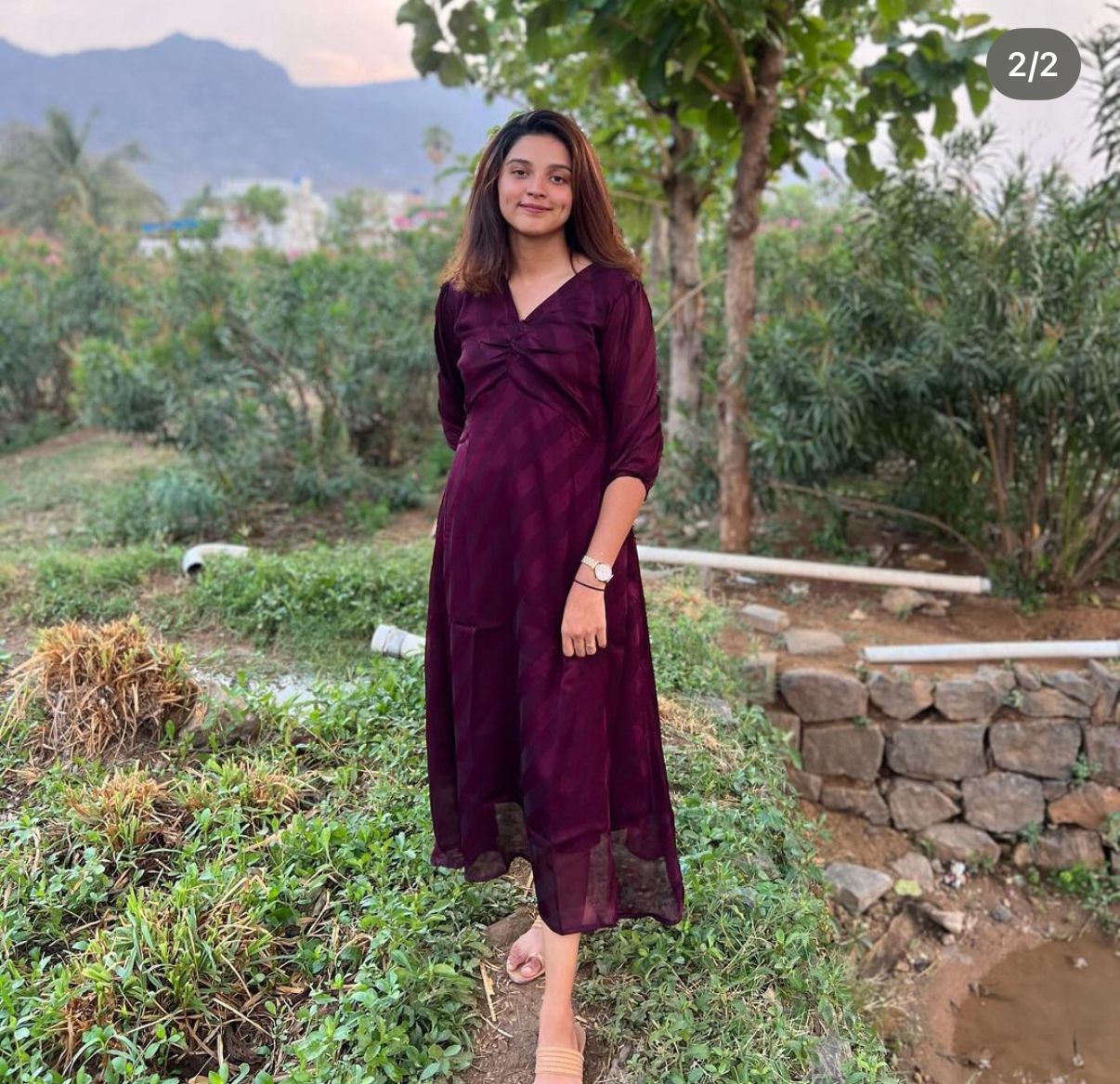 AL 77 Georgette maxi with lining