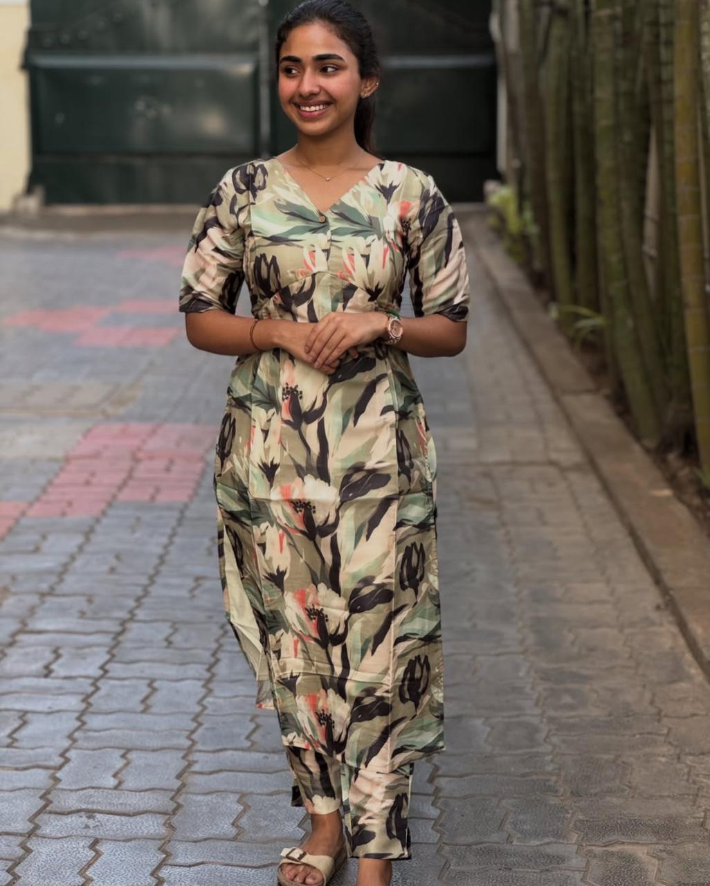 AL 216 Semi tussar co ords with lining