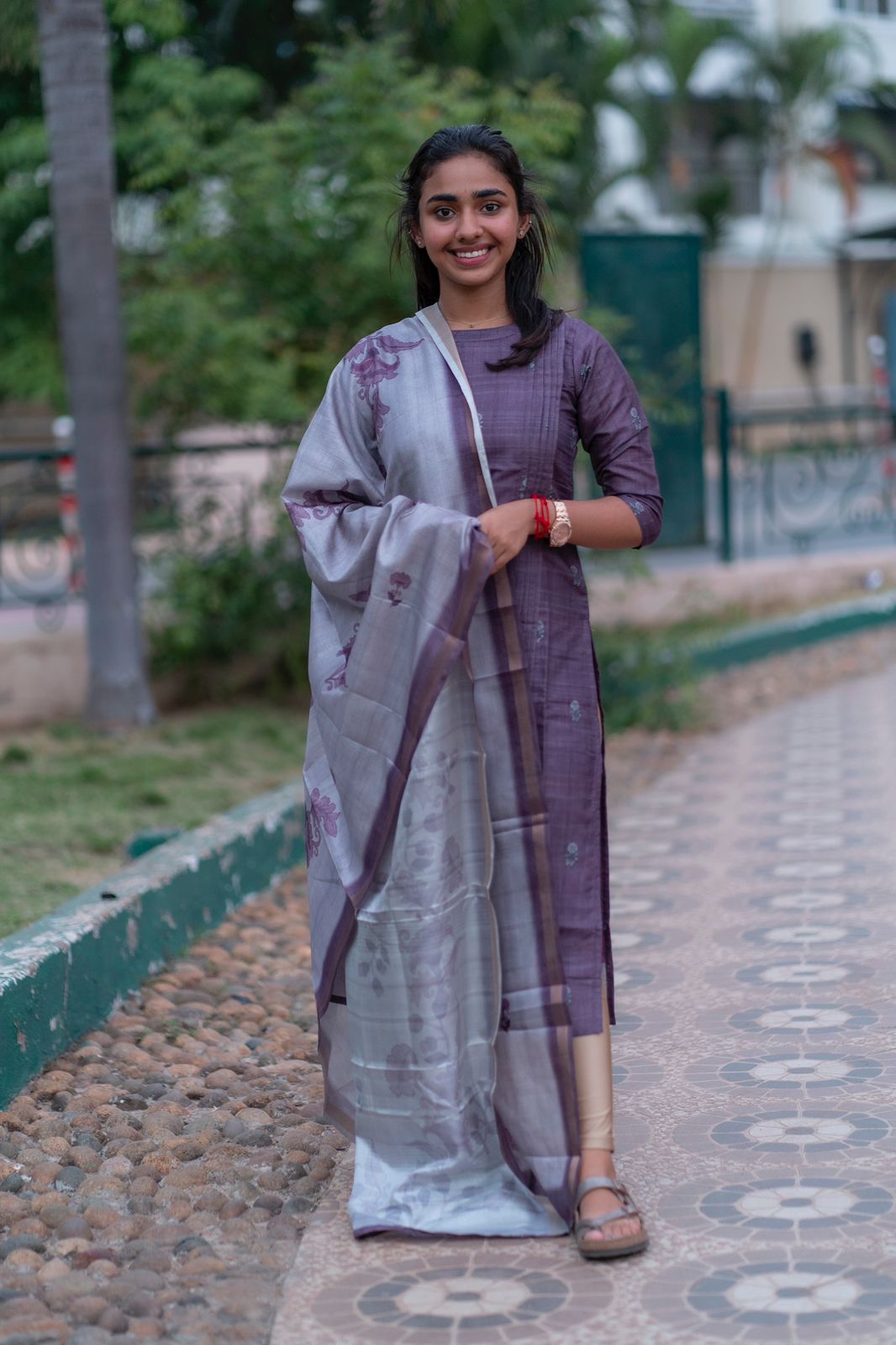 AL 270 Semi tussar kurti with dupatta
