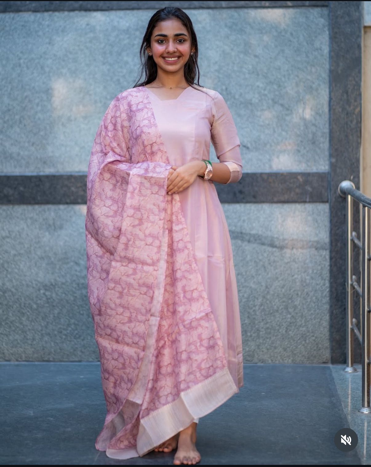 AL 276 Tissue A line kurti with dupatta