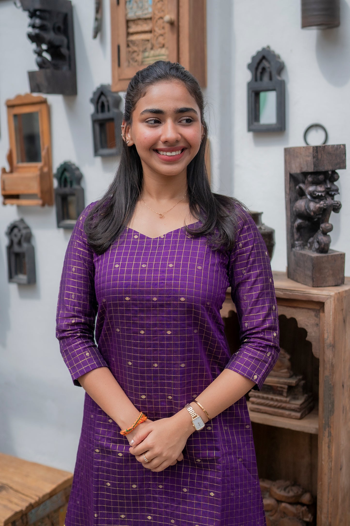 AL 499 Raw silk A line co ords with lining