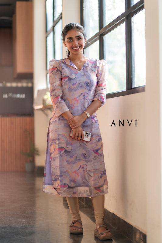 AL 388 Semi tussar kurti with lining