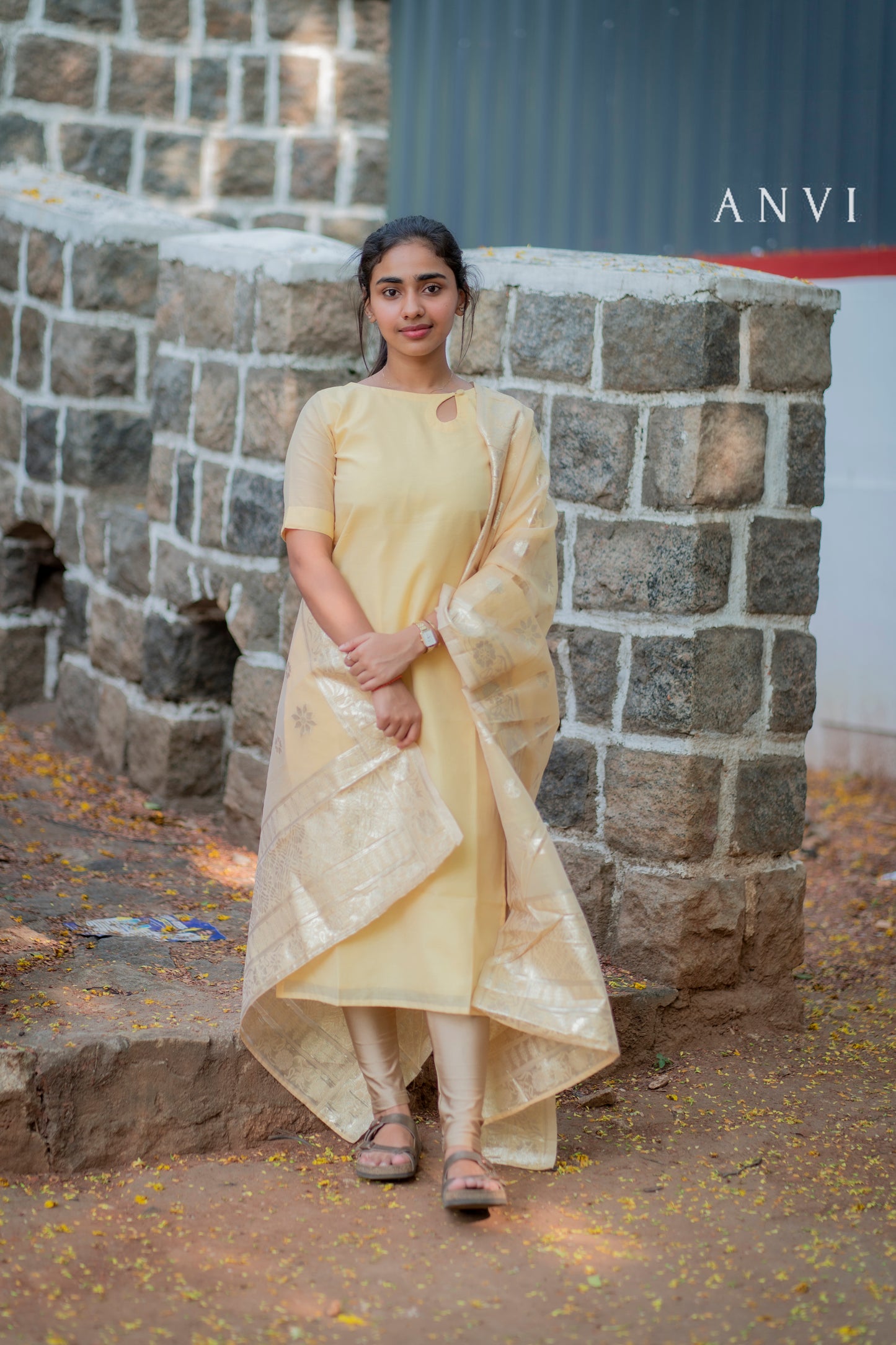 AL 435 Tissue Kurti with duppatta (with lining)