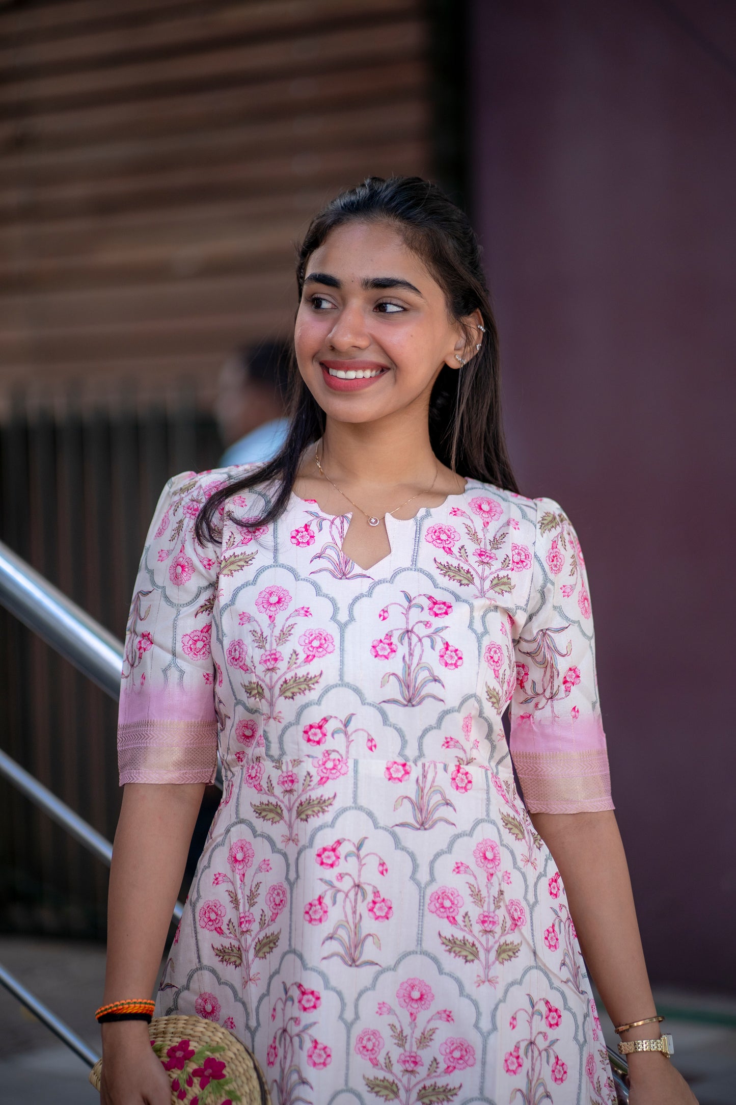 AL 497 Tussar kurti with zari with lining