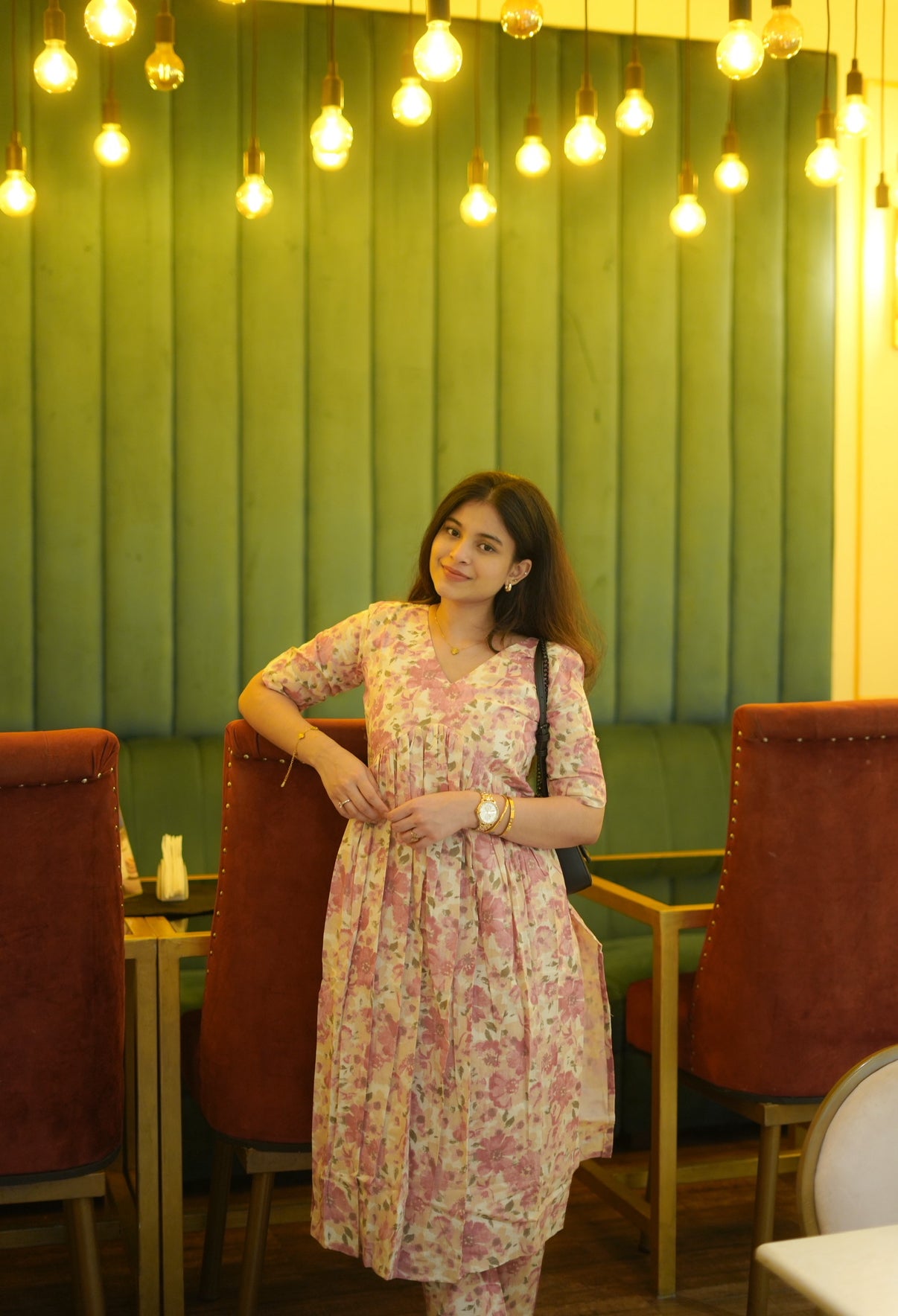 AL 445 Cotton co ords with alia cut , with lining