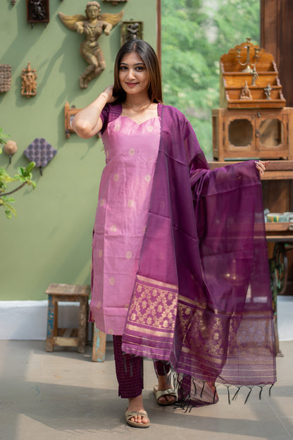 AL 612 Premium kora silk suit set (with lining)