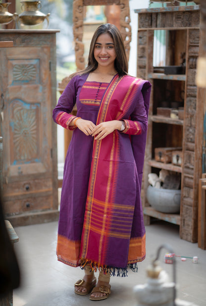 AL 548 Chettinad Cotton Anarkali with dupatta