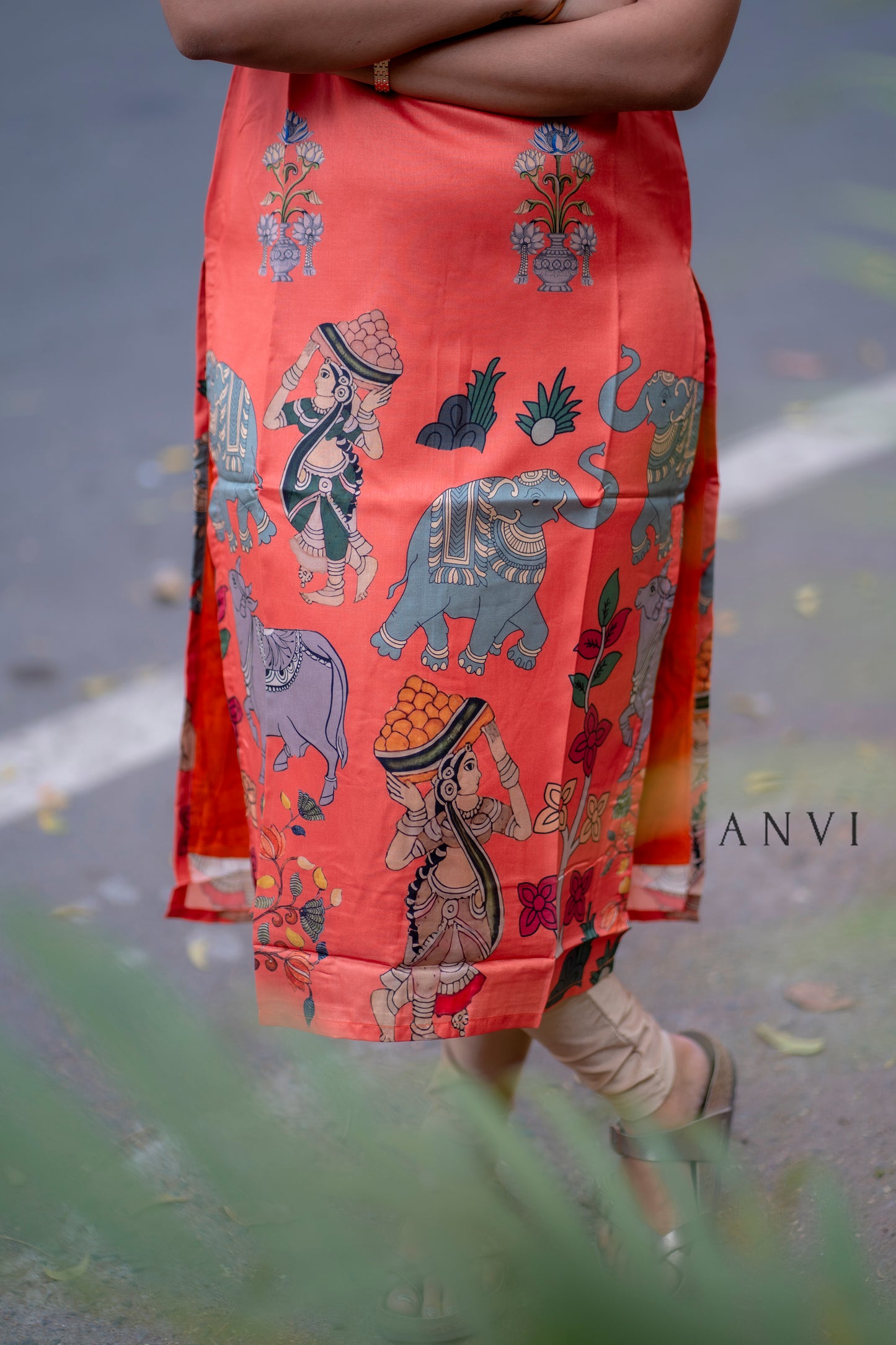 AL 431 Semi tussar kurti with lining