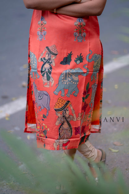 AL 431 Semi tussar kurti with lining