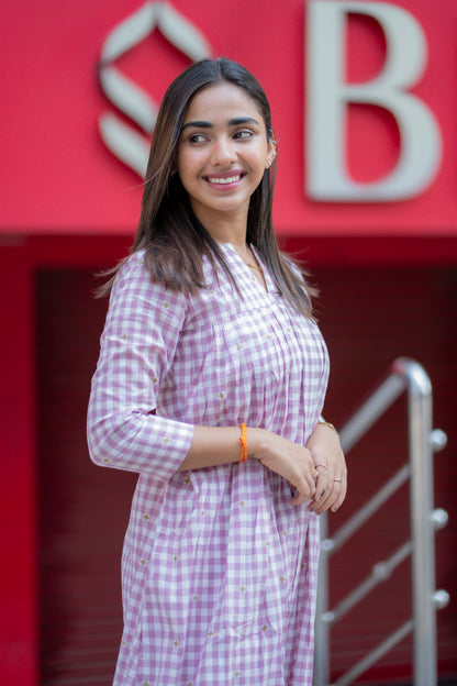 AL 584 cotton checks co ords with lining