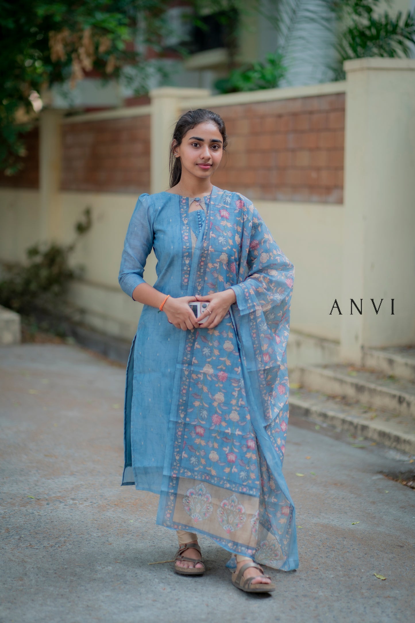 AL 436 Chanderi Kurti with duppatta with lining