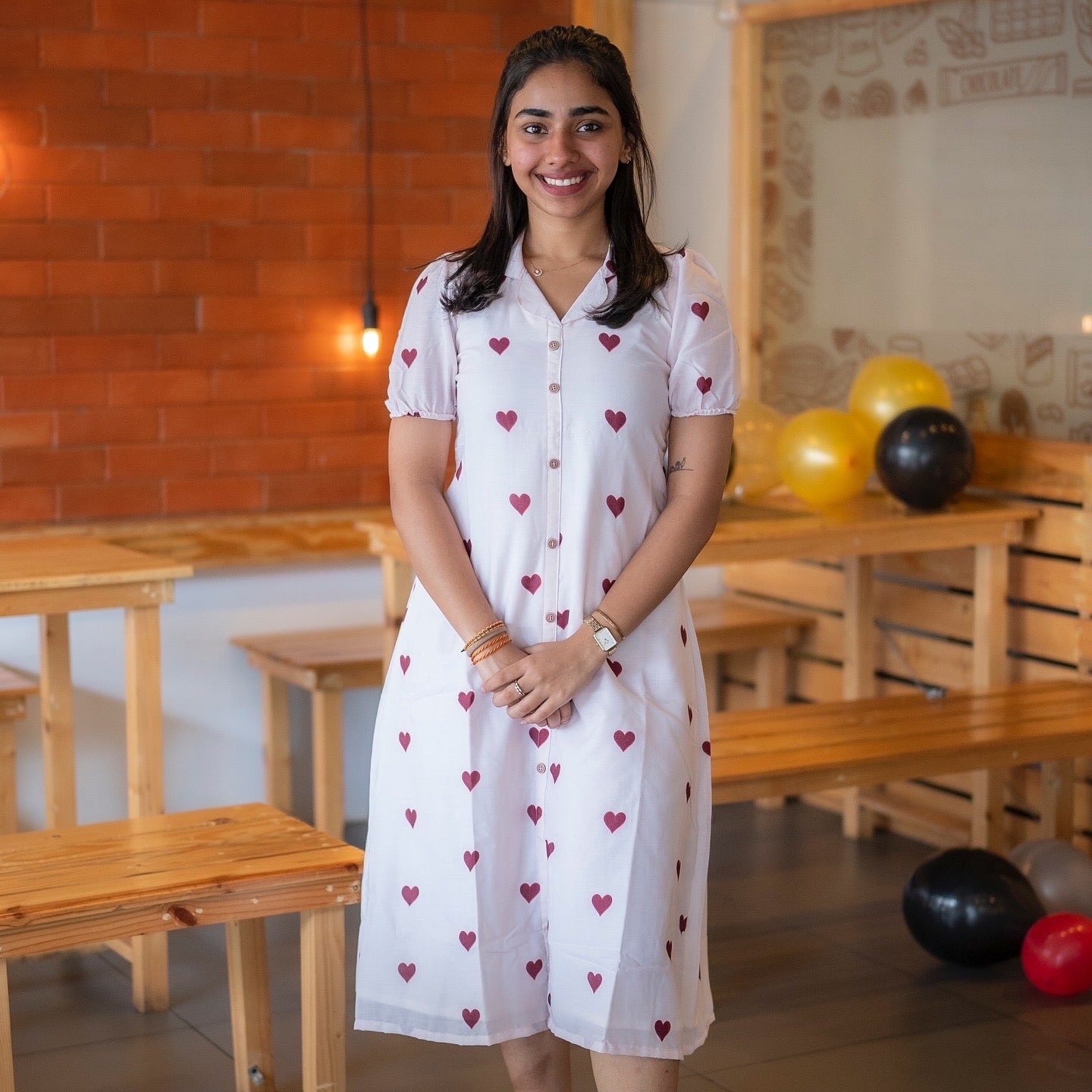 AL 478 cambric cotton heart maxi with lining