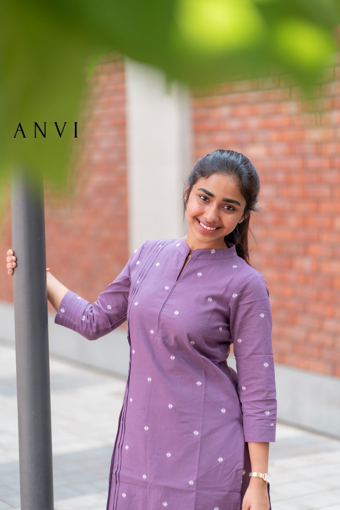 AL 375 Purple Cotton Co ords with lining