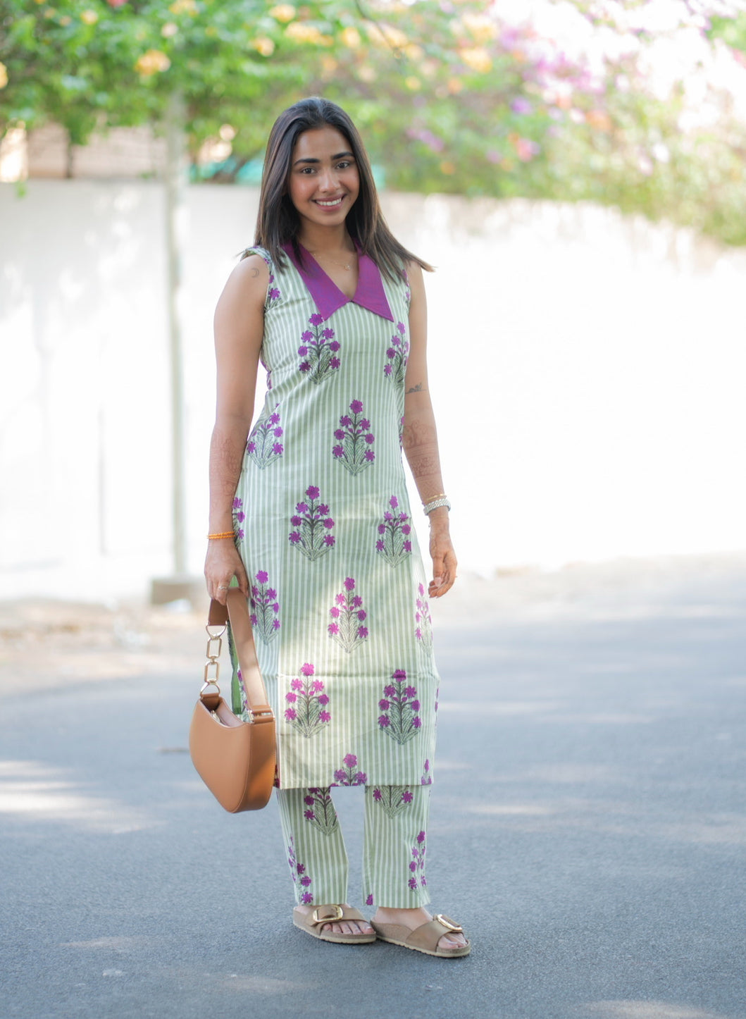 AL 561 Cotton co ords with lining sleeves provided separately