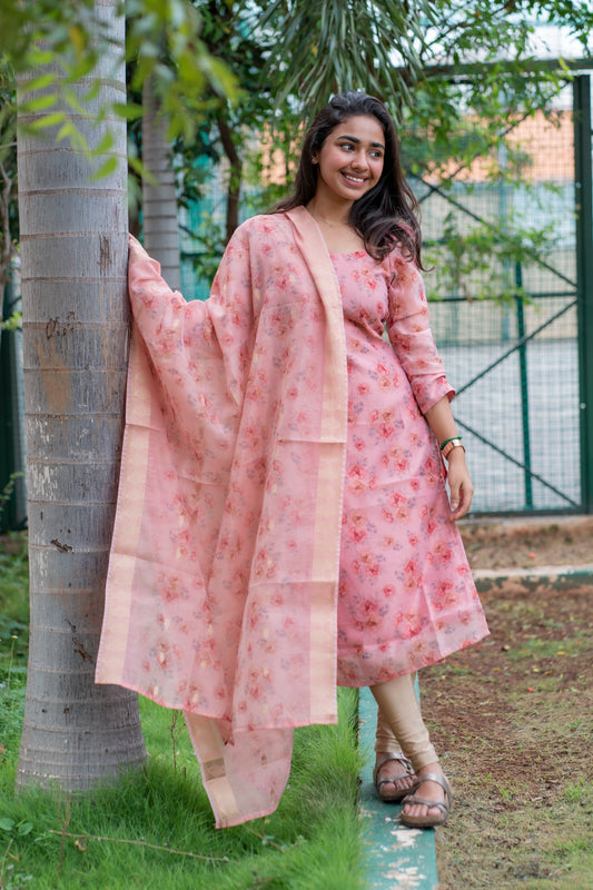 AL 306 Organza kurti with dupatta