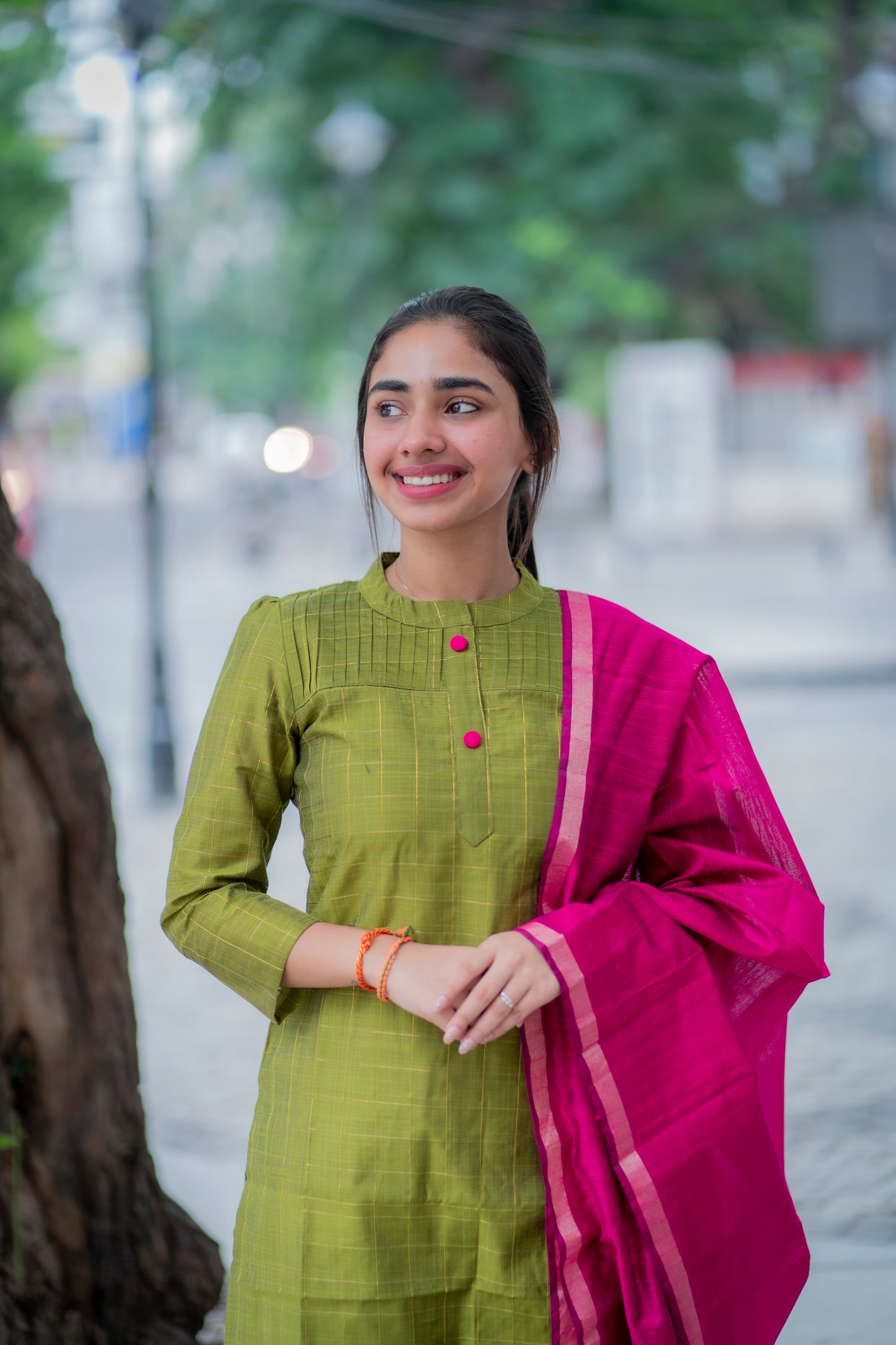 AL 463 Raw silk kurta set with duppatta (with lining )