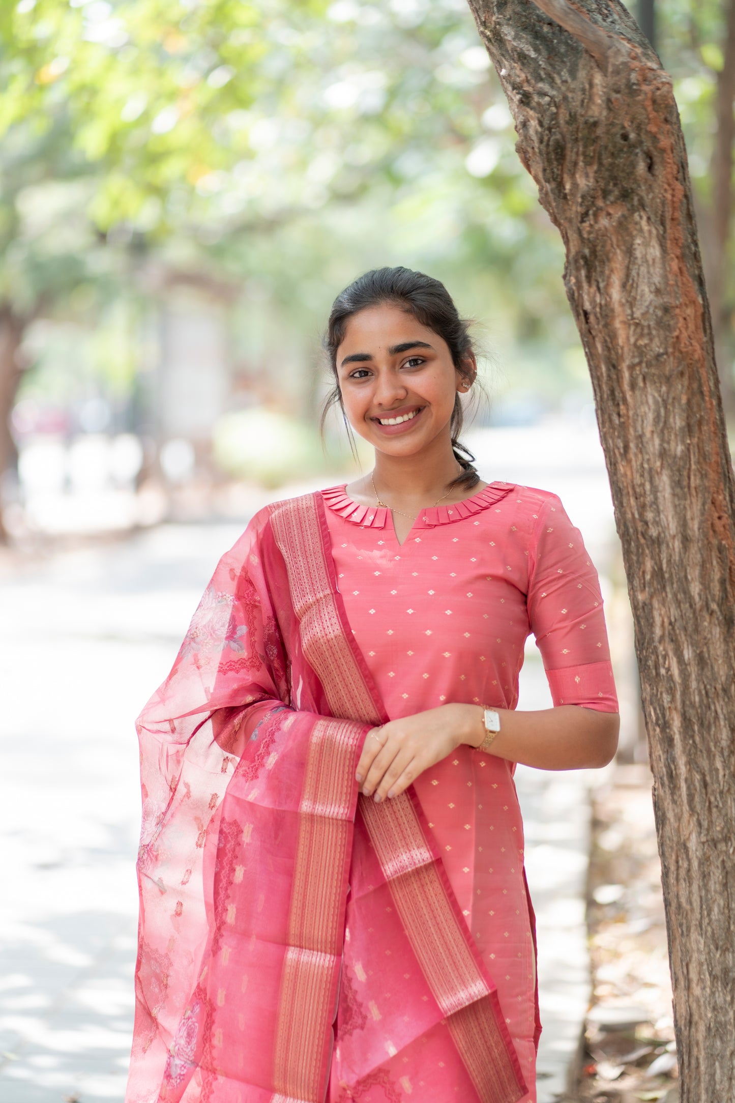 Banarasi kurti with organza dupatta