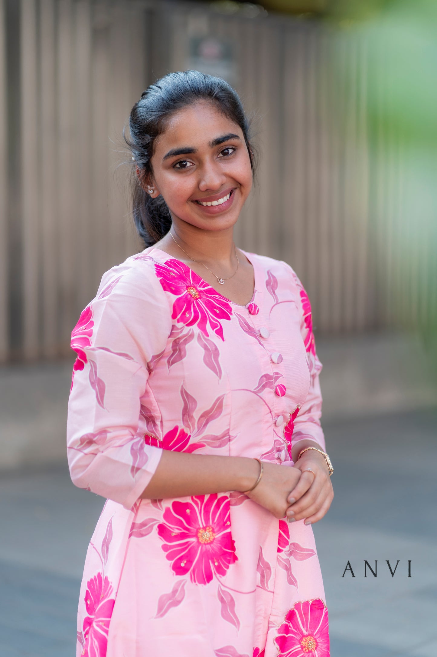 AL 396 Organza A line kurti with center slit