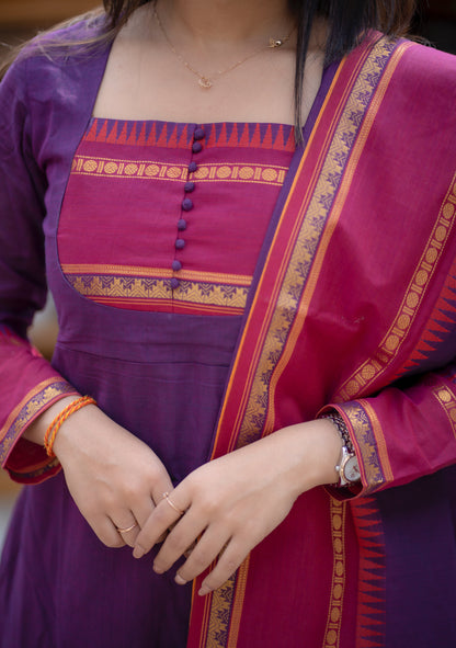 AL 548 Chettinad Cotton Anarkali with dupatta
