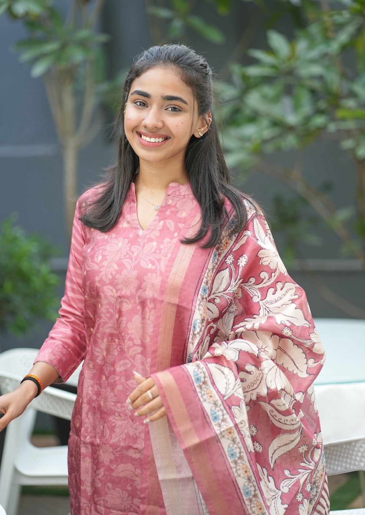 AL 524 Semi tussar kurta set wuth duppatta