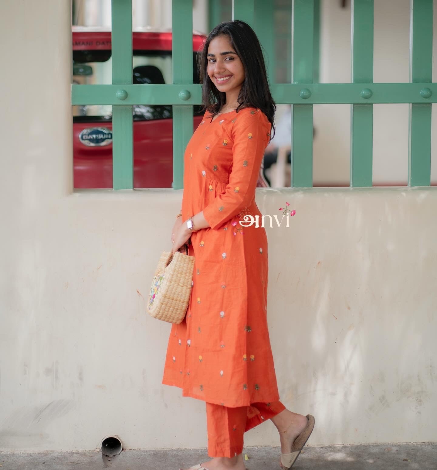 AL 486 Cotton co ords with embroidery buttas (with lining)