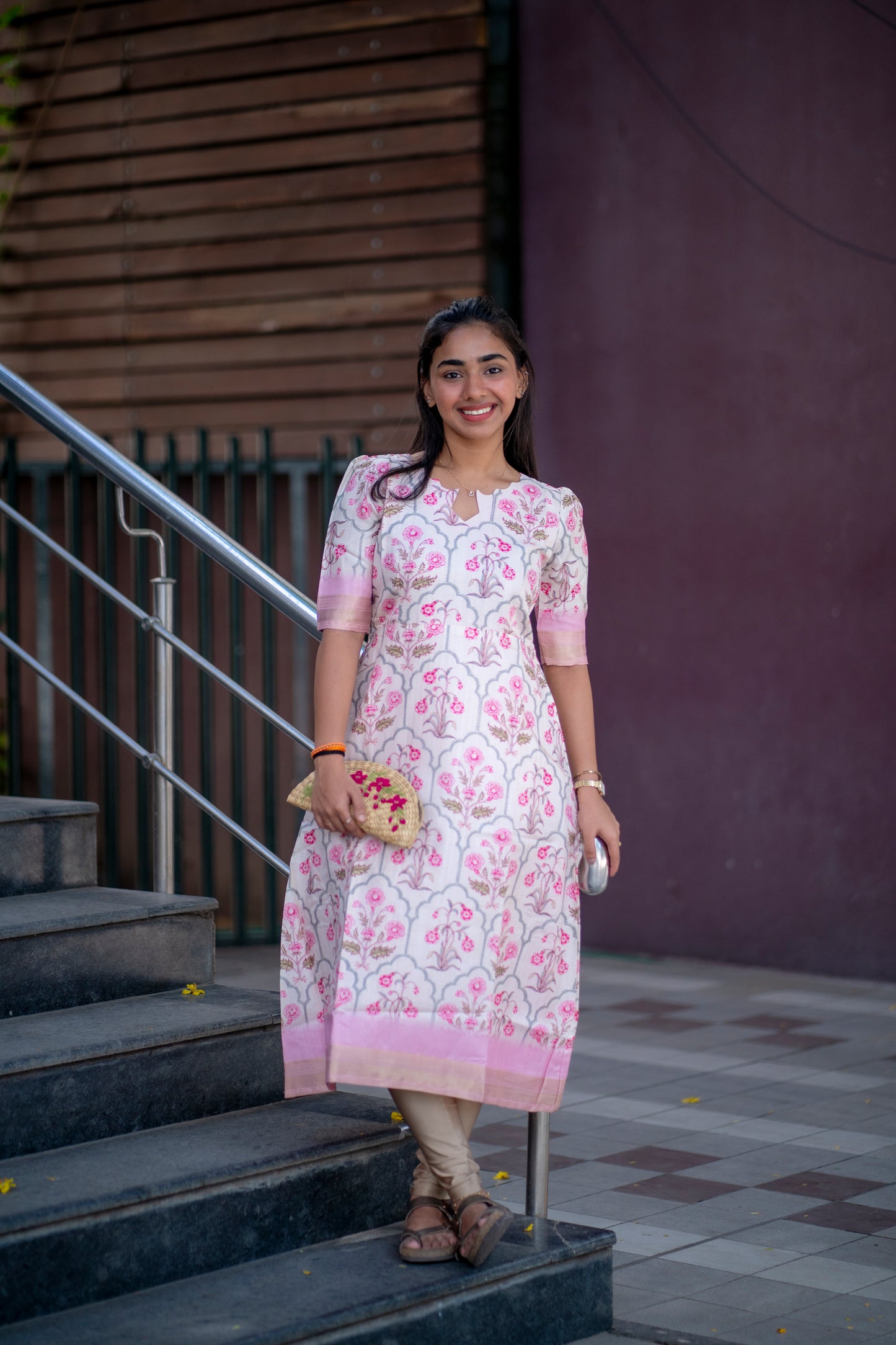 AL 497 Tussar kurti with zari with lining