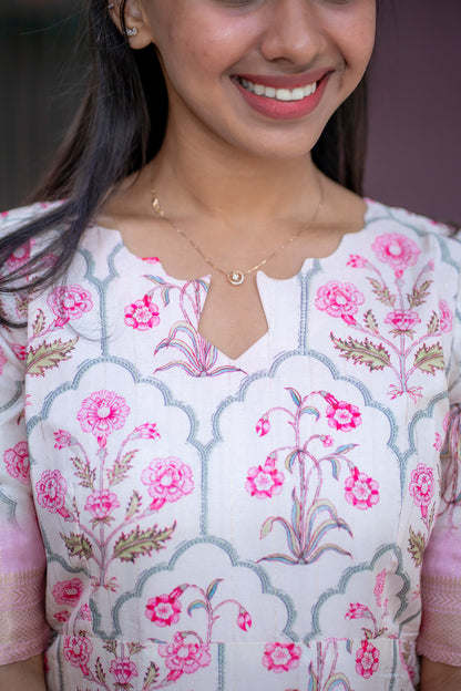 AL 497 Tussar kurti with zari with lining