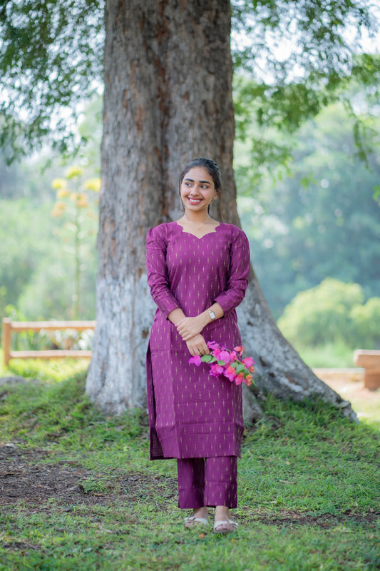 AL 519 Raw silk co ords with lining