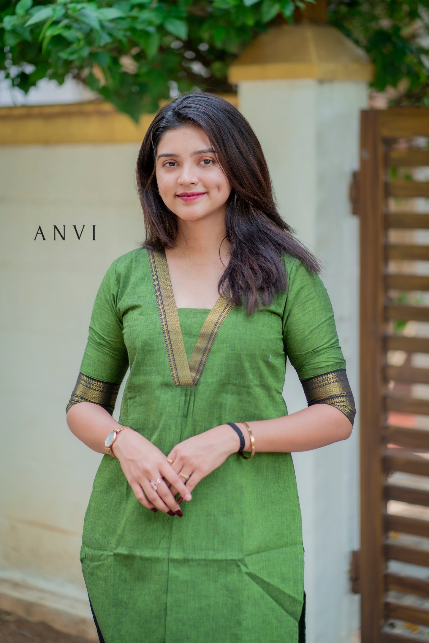 AL 434 Mangalagiri Cotton kurta set with duppatta (with lining) Anvi The Label AL 434 Mangalagiri Cotton kurta set with duppatta (with lining) Anvi The Label