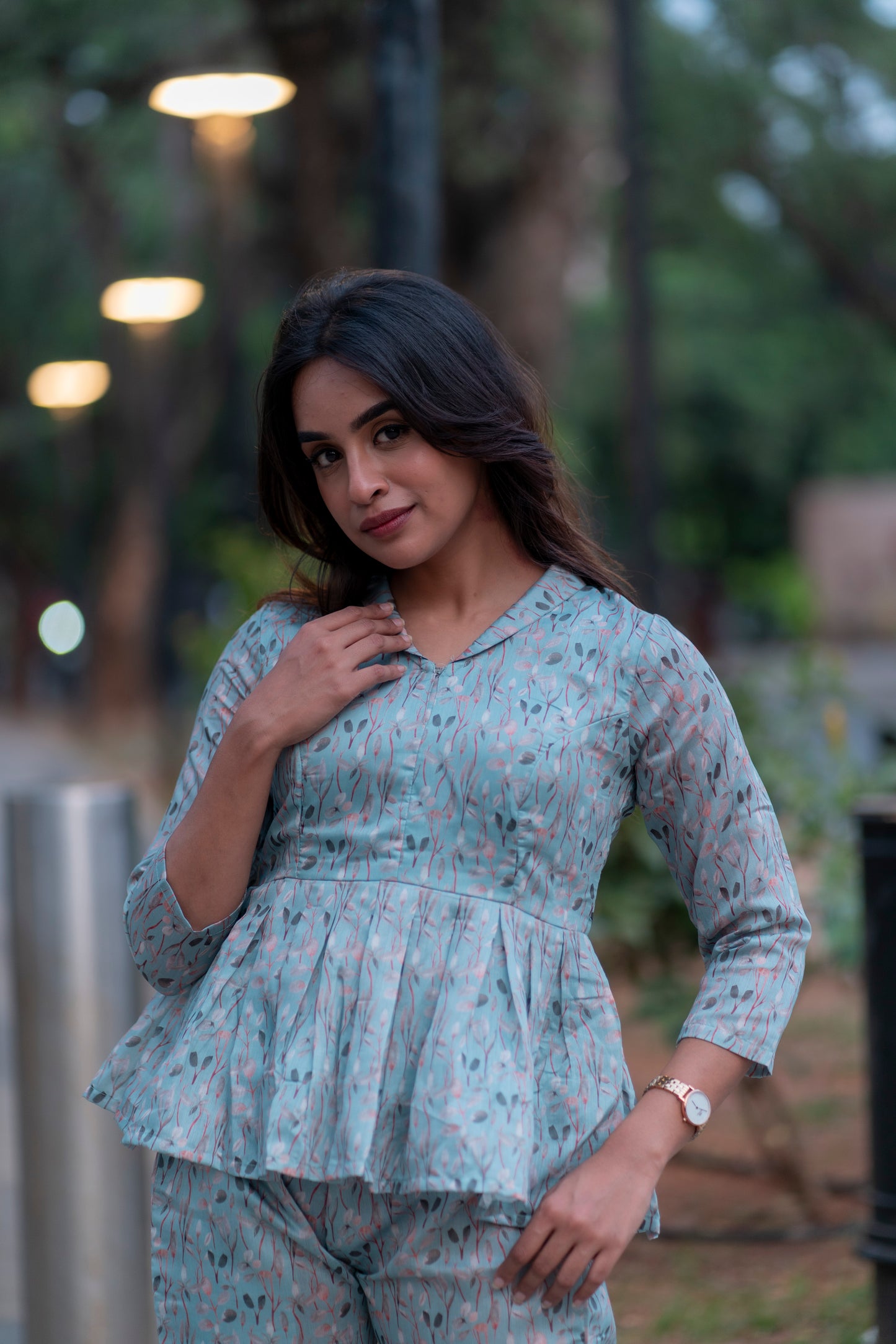 AL 311 Semi tussar short co ords with lining