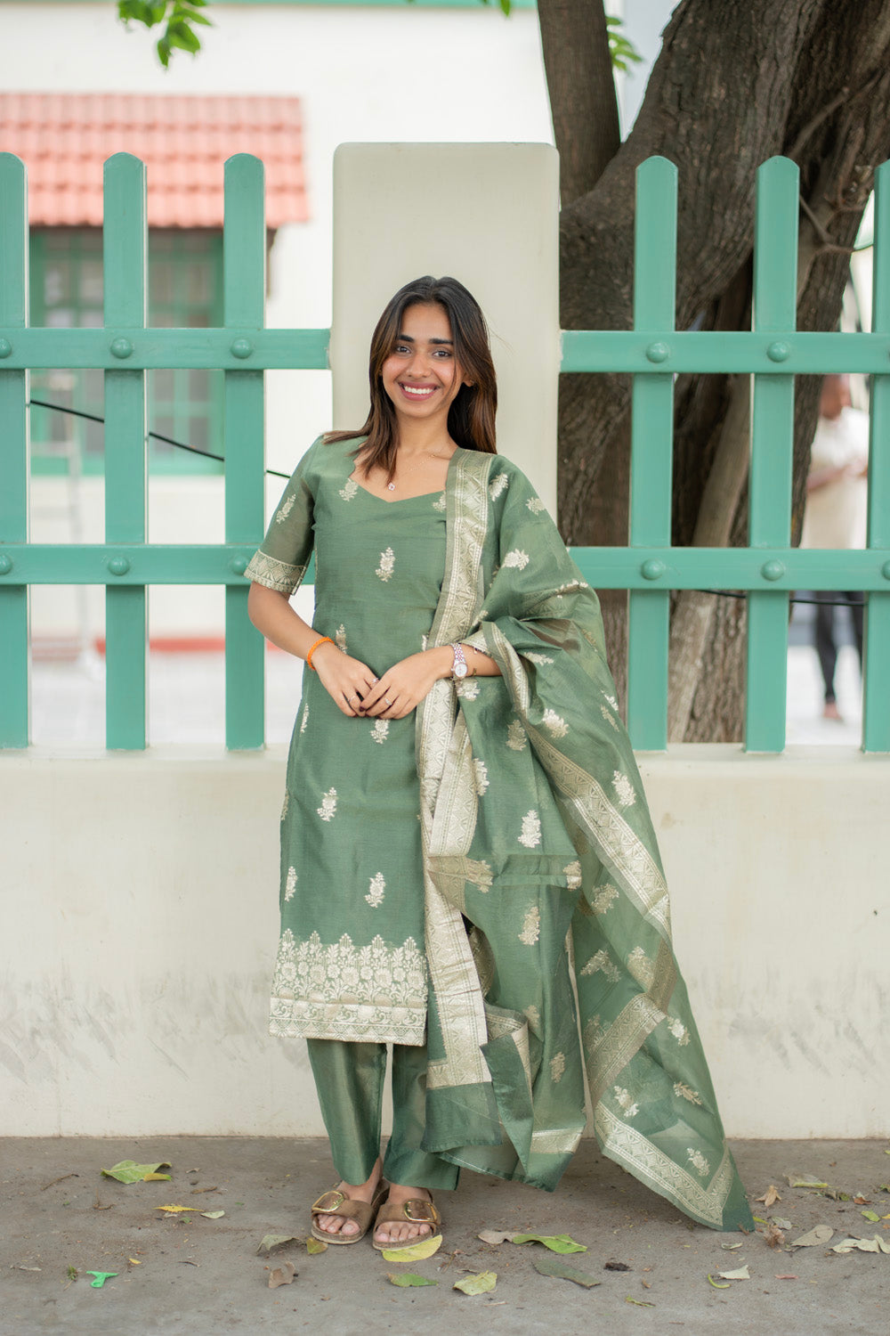 AL 606 Tissue silk 3 piece set with lining