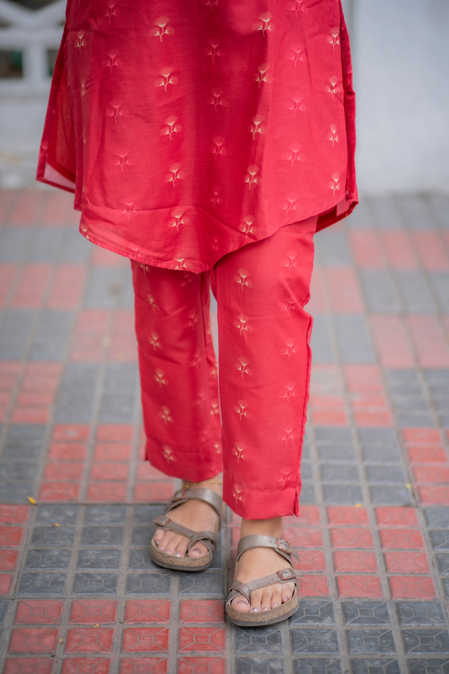 AL 502 Cambric cotton short co ords with lining