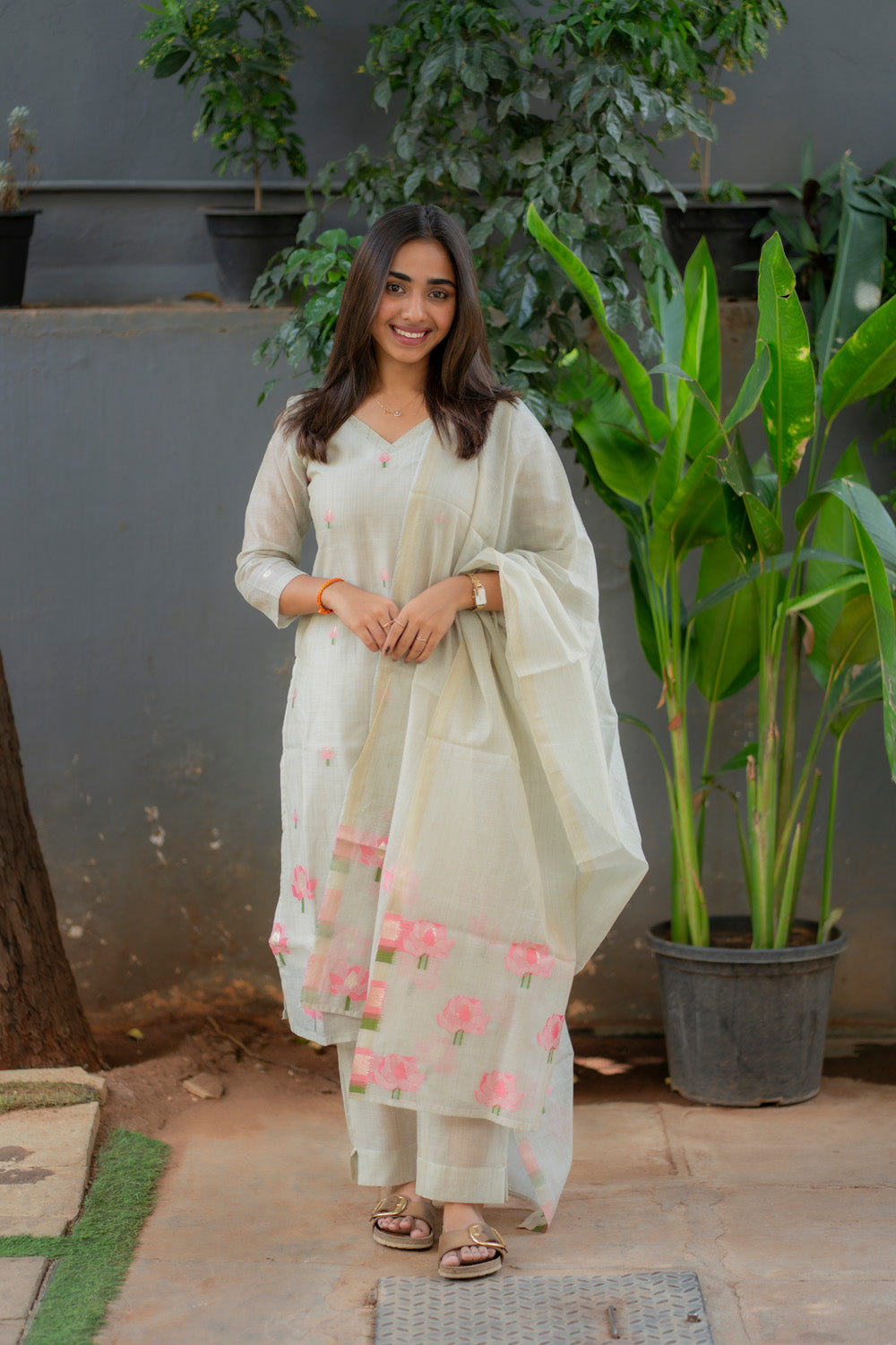 AL 577 Jhamdhani kurta set with dupatta (with lining )
